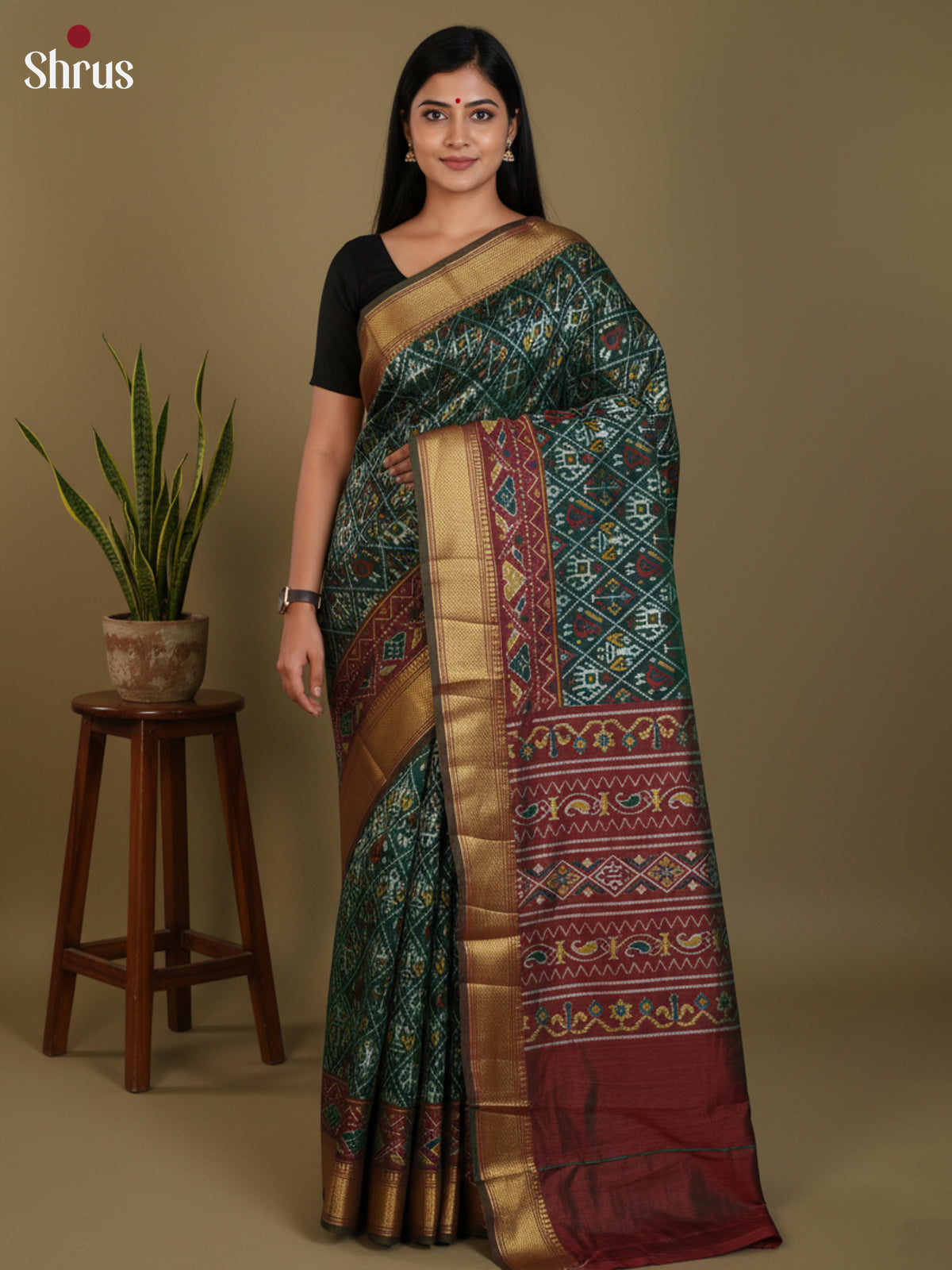 DLS08133 - Semi Patola Saree - Shop on Shrus.com