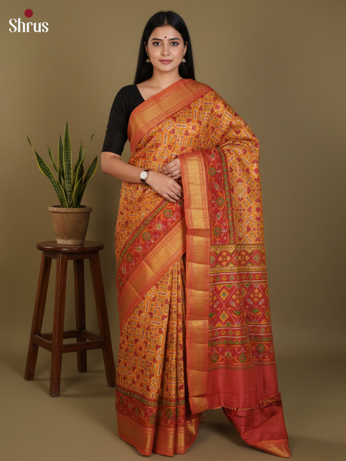DLS08153 - Semi Patola Saree - Shop on Shrus.com