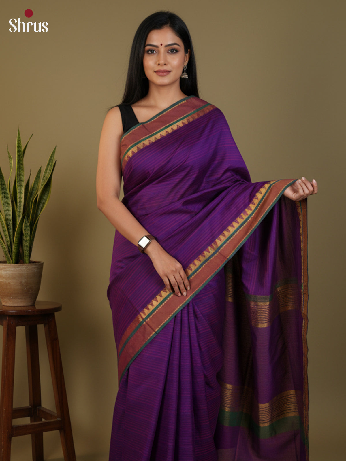 DLS09049 - Semi Silk Saree - Shop on Shrus.com