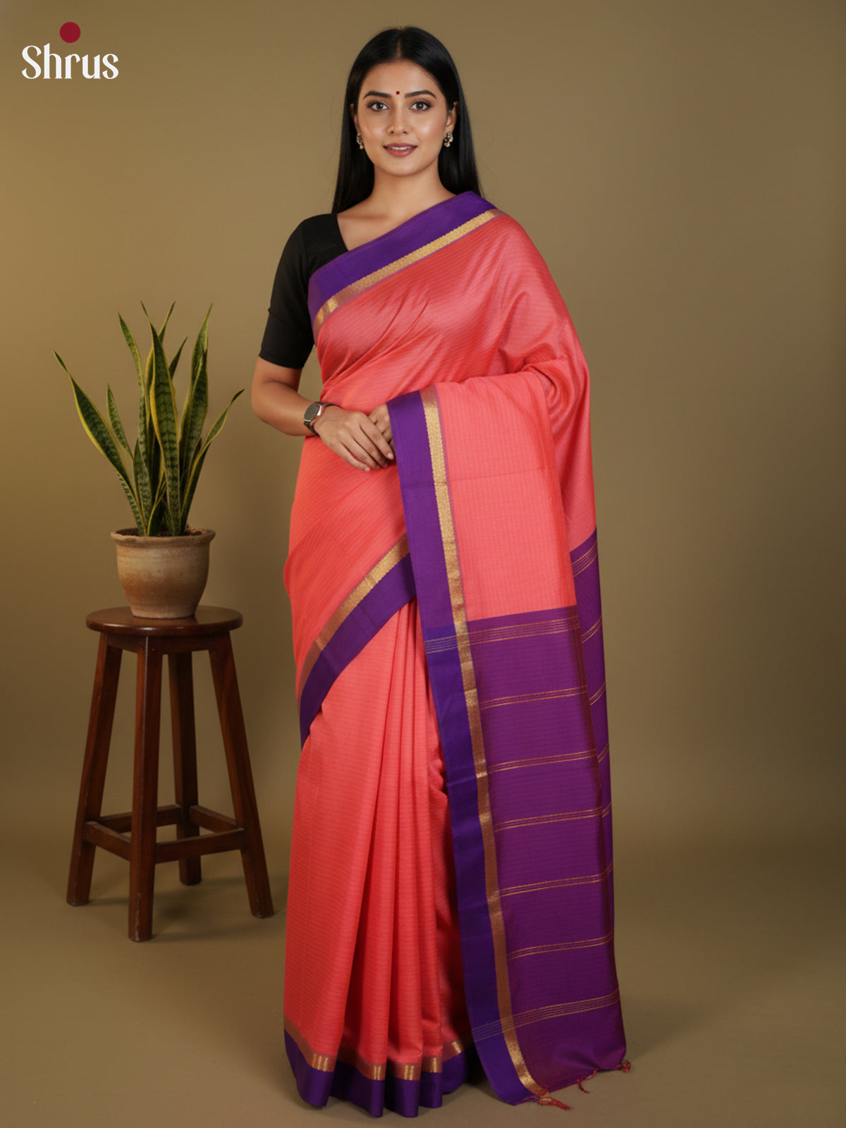 DLS09053 - Semi Silk Saree - Shop on Shrus.com