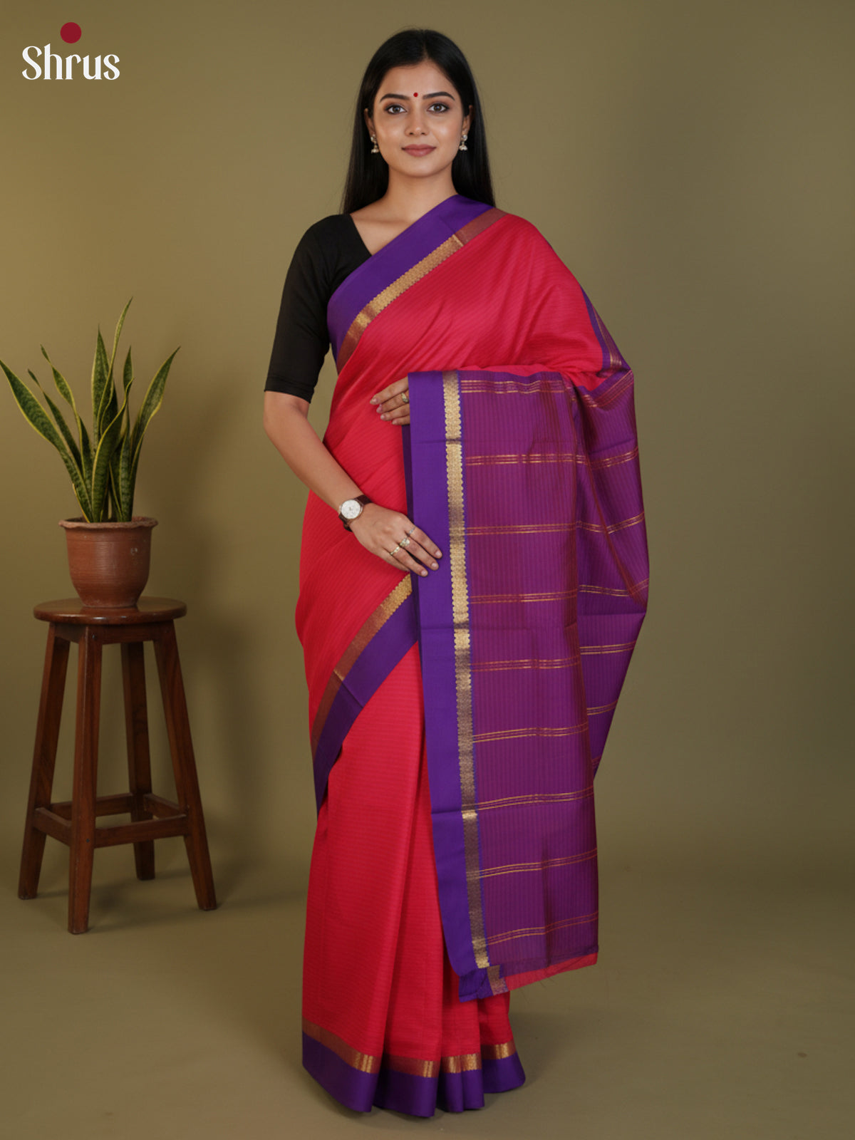 DLS09054 - Semi Silk Saree - Shop on Shrus.com