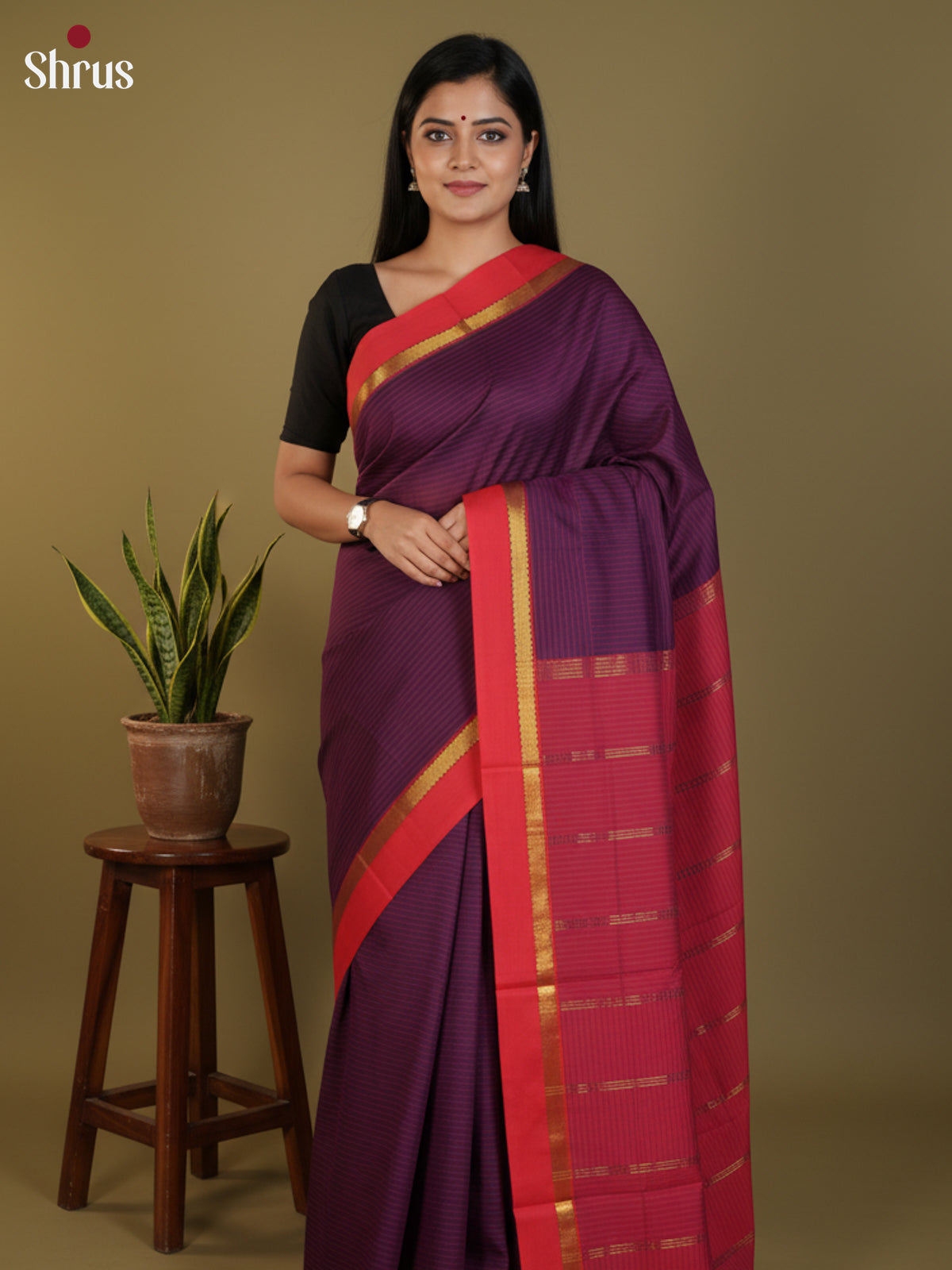 DLS09063 - Semi Silk Saree - Shop on Shrus.com