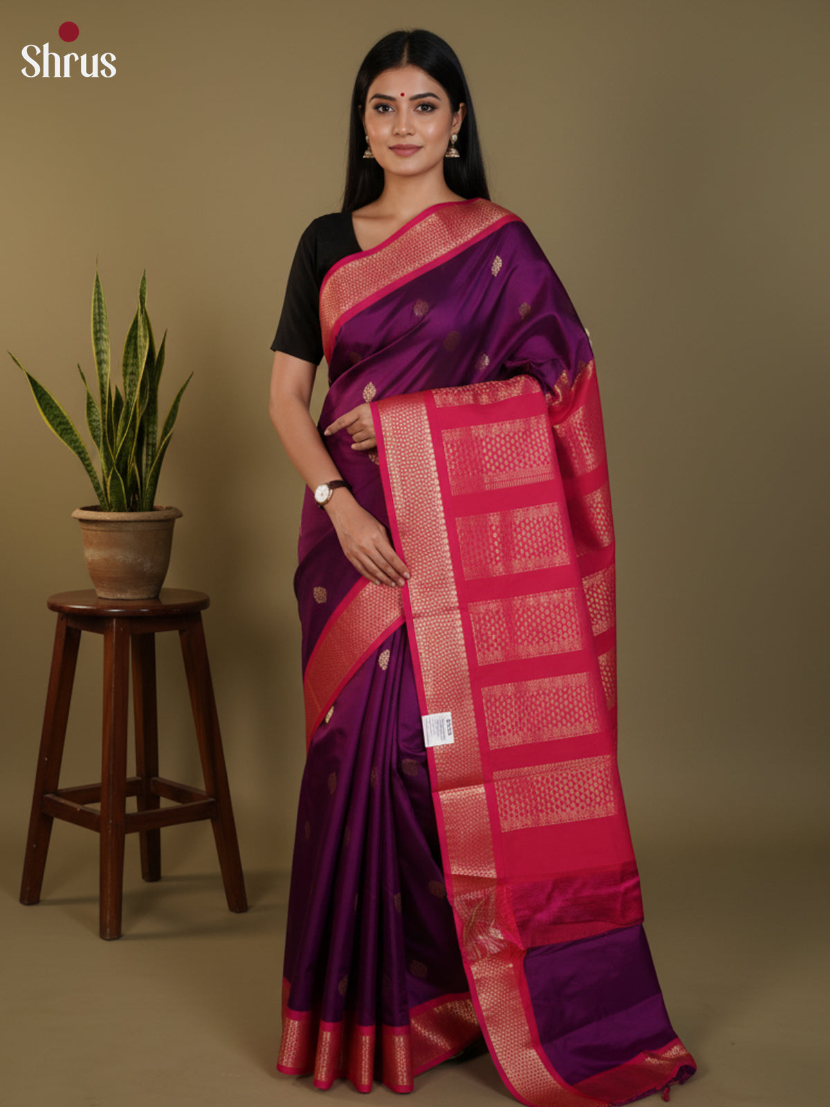 DLS09064 - Semi Kanchipuram Saree - Shop on Shrus.com