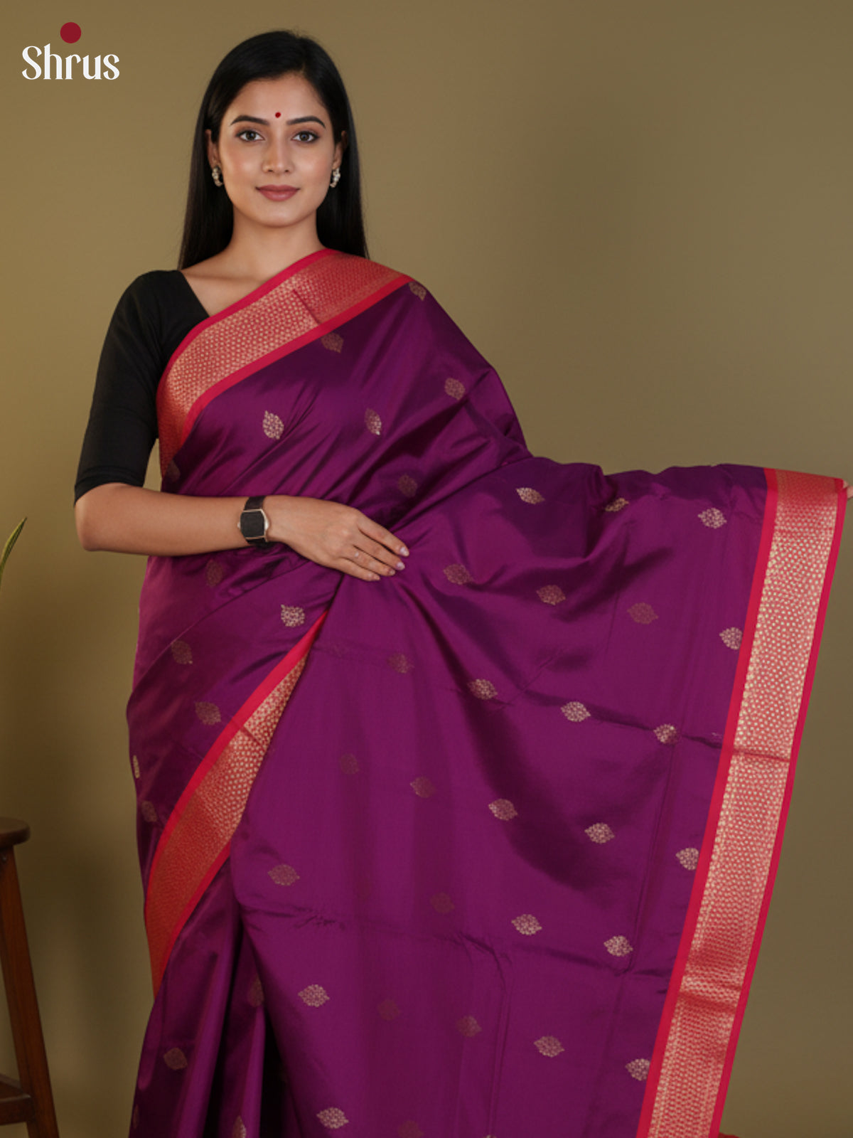 DLS09064 - Semi Kanchipuram Saree - Shop on Shrus.com