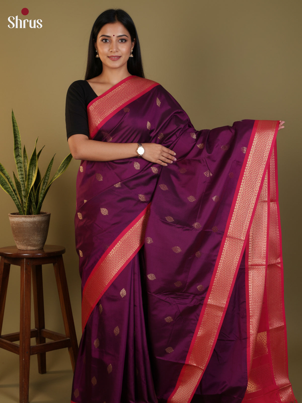 DLS09066 - Semi Kanchipuram Saree - Shop on Shrus.com