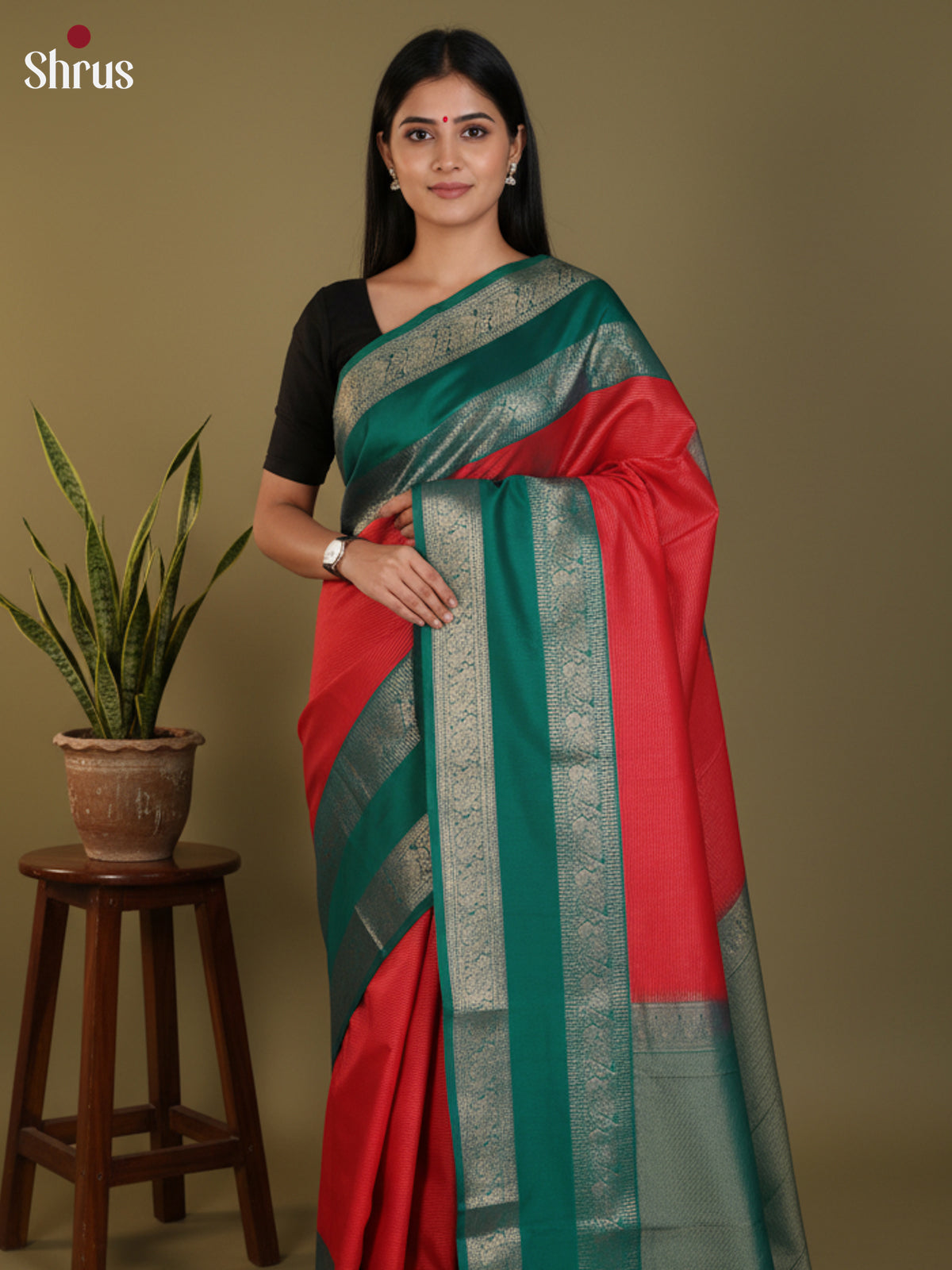 DLS09069 - Semi Kanchipuram Saree - Shop on Shrus.com