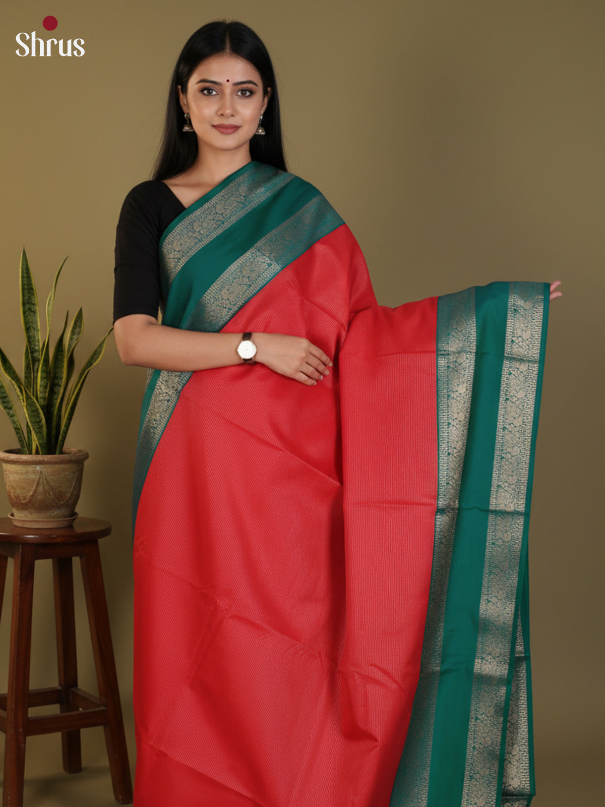DLS09069 - Semi Kanchipuram Saree - Shop on Shrus.com