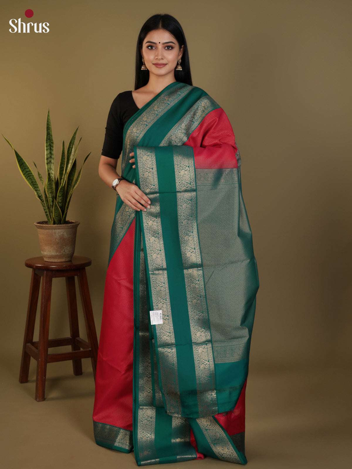 DLS09070 - Semi Kanchipuram Saree - Shop on Shrus.com