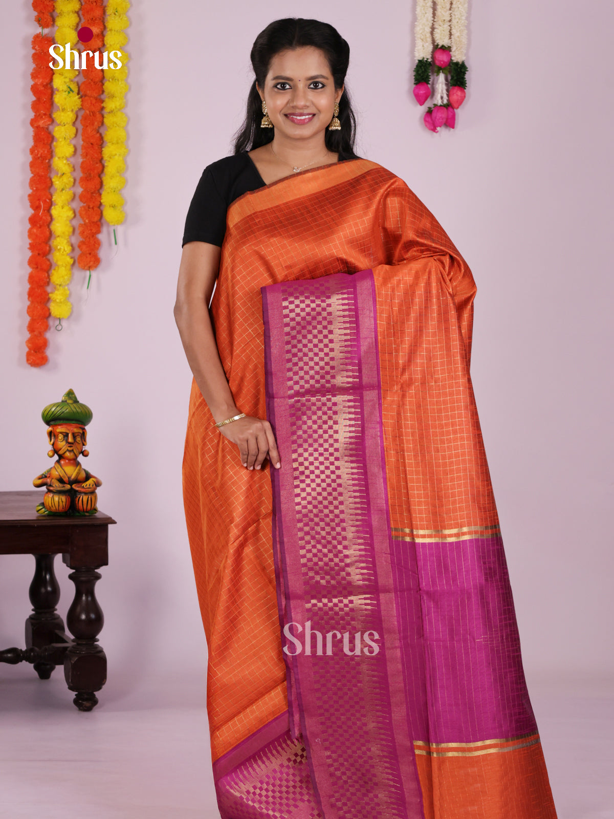 DLS11001 - Semi Rawsilk Saree - Shop on Shrus.com