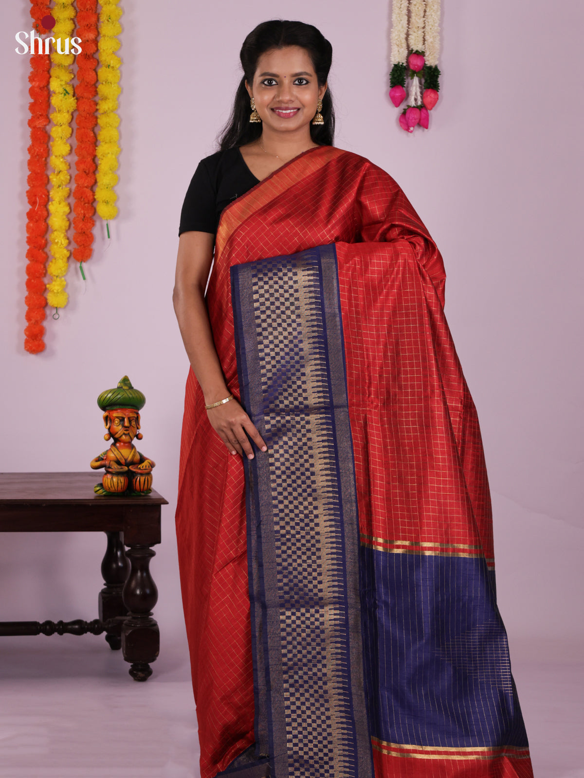 DLS11003 - Semi Rawsilk Saree - Shop on Shrus.com
