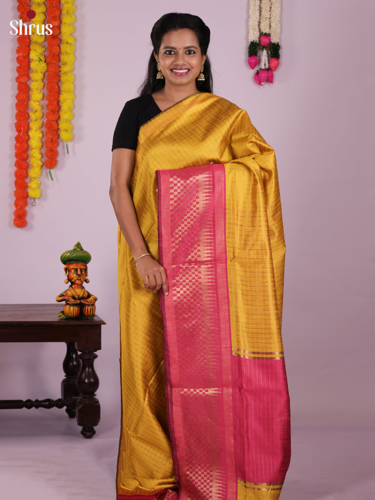 DLS11004 - Semi Rawsilk Saree - Shop on Shrus.com