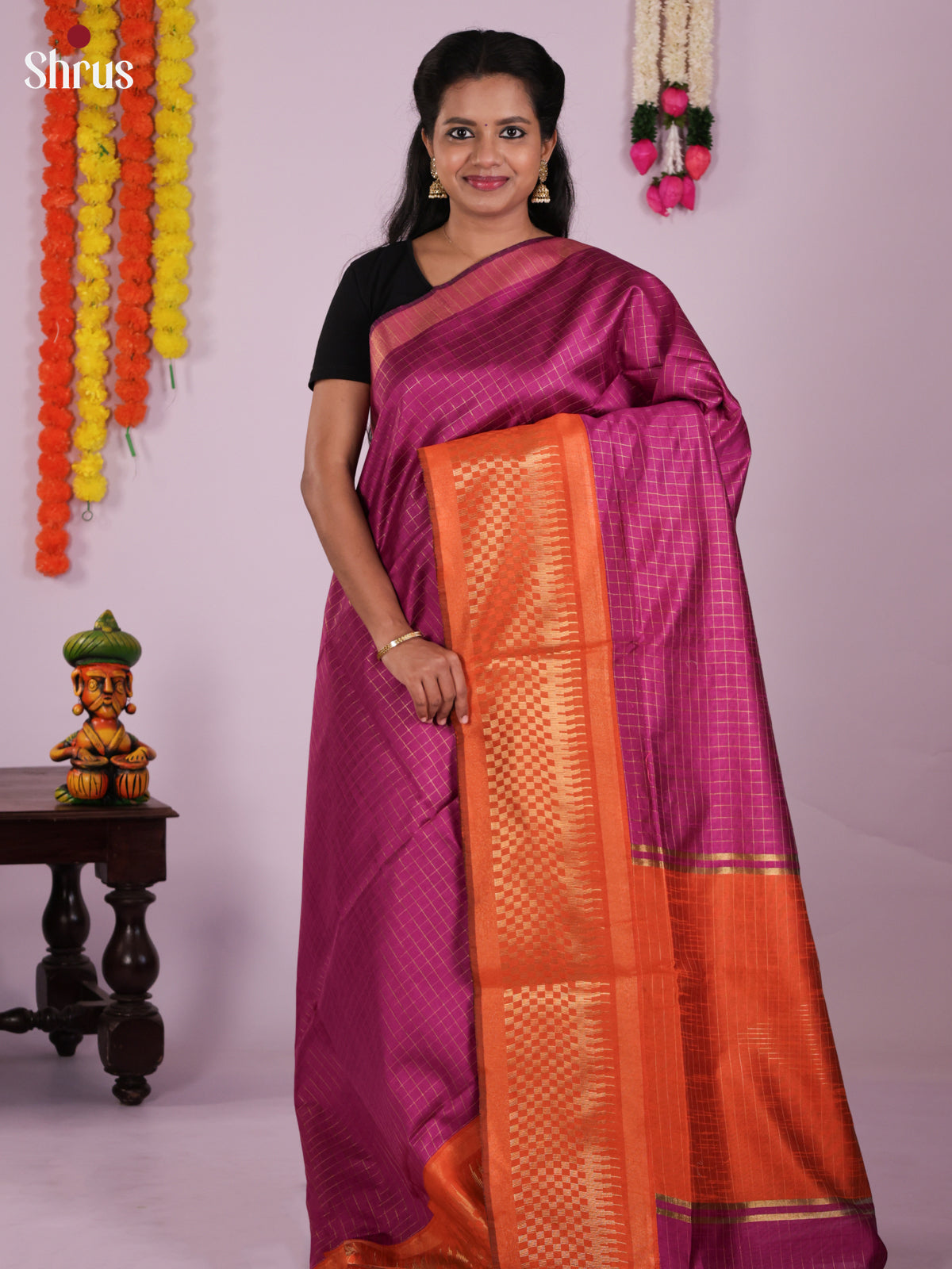 DLS11010 - Semi Rawsilk Saree - Shop on Shrus.com