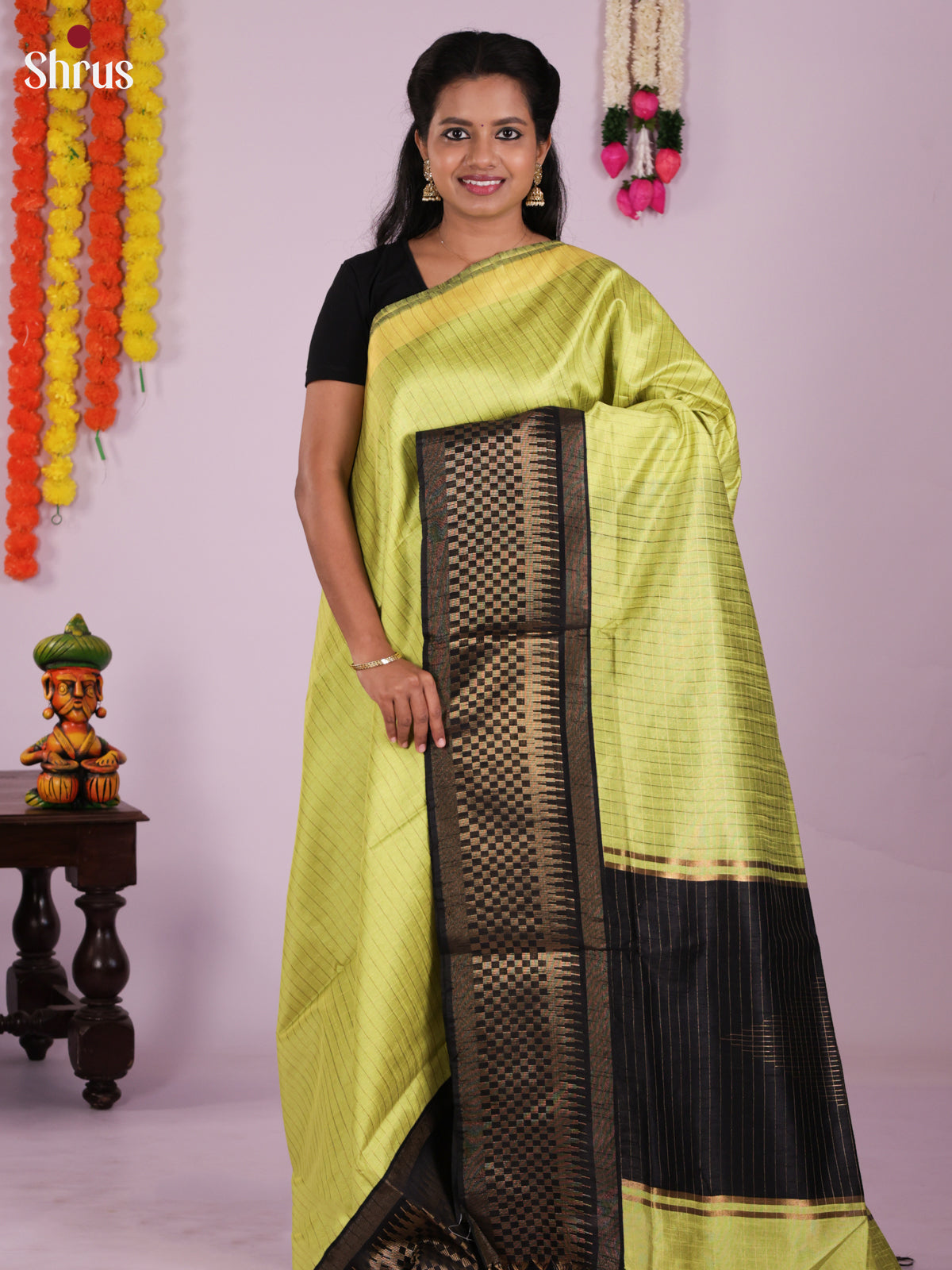 DLS11011 - Semi Rawsilk Saree - Shop on Shrus.com