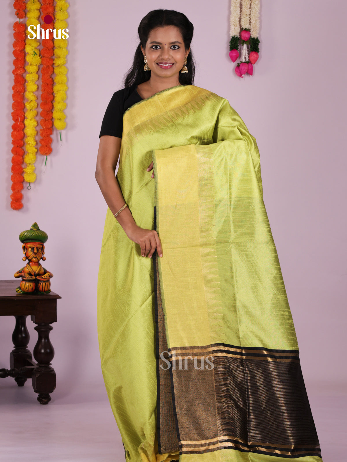 DLS11068 - Semi Rawsilk Saree - Shop on Shrus.com