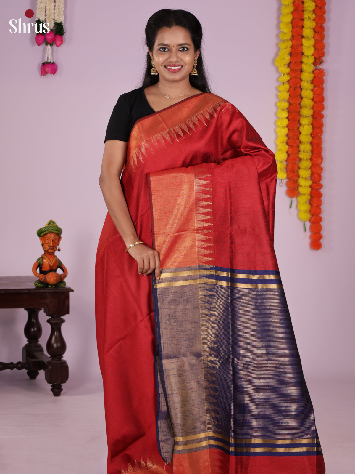 DLS11074 - Semi Rawsilk Saree - Shop on Shrus.com