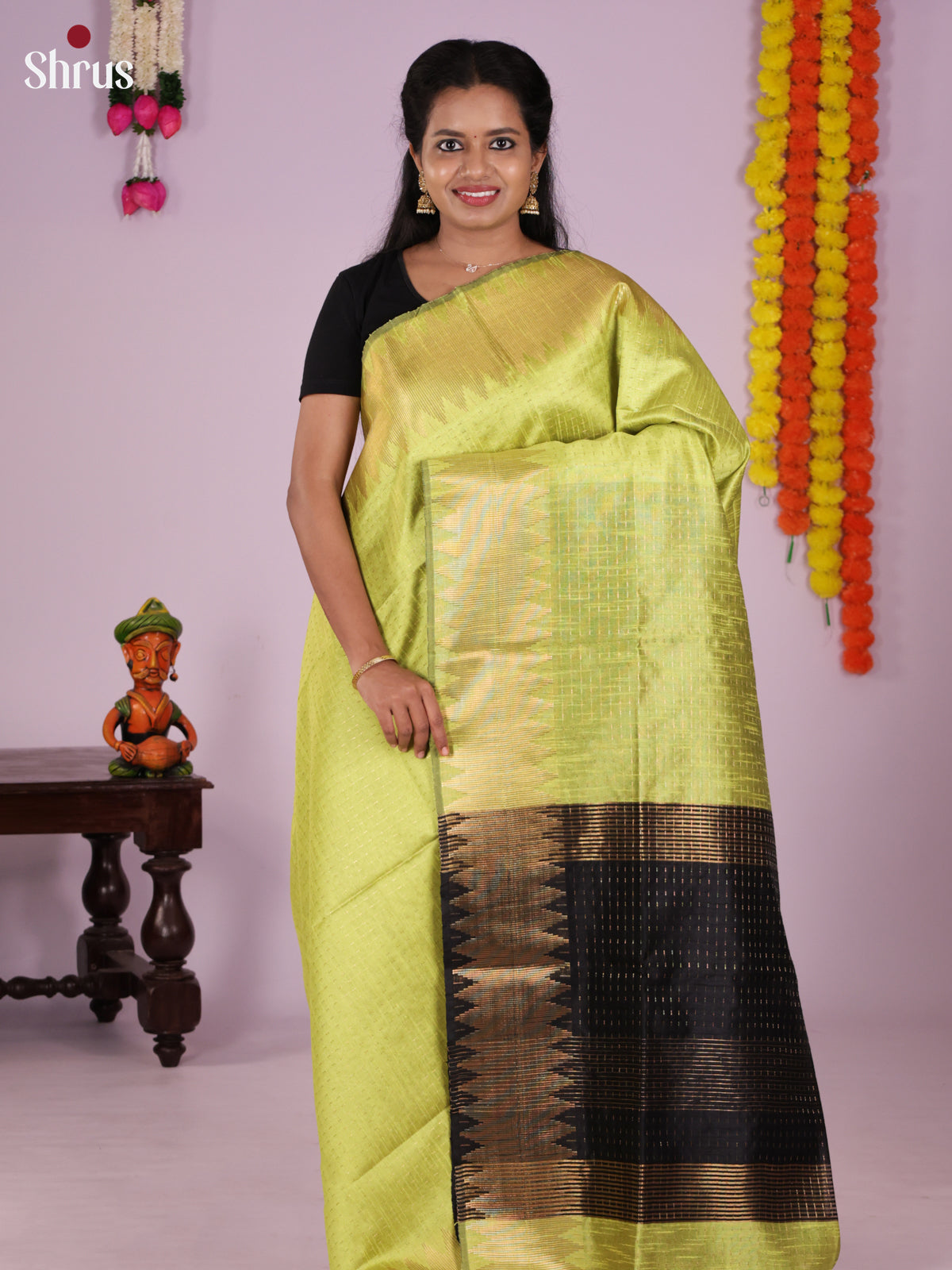 DLS11079 - Semi Rawsilk Saree - Shop on Shrus.com