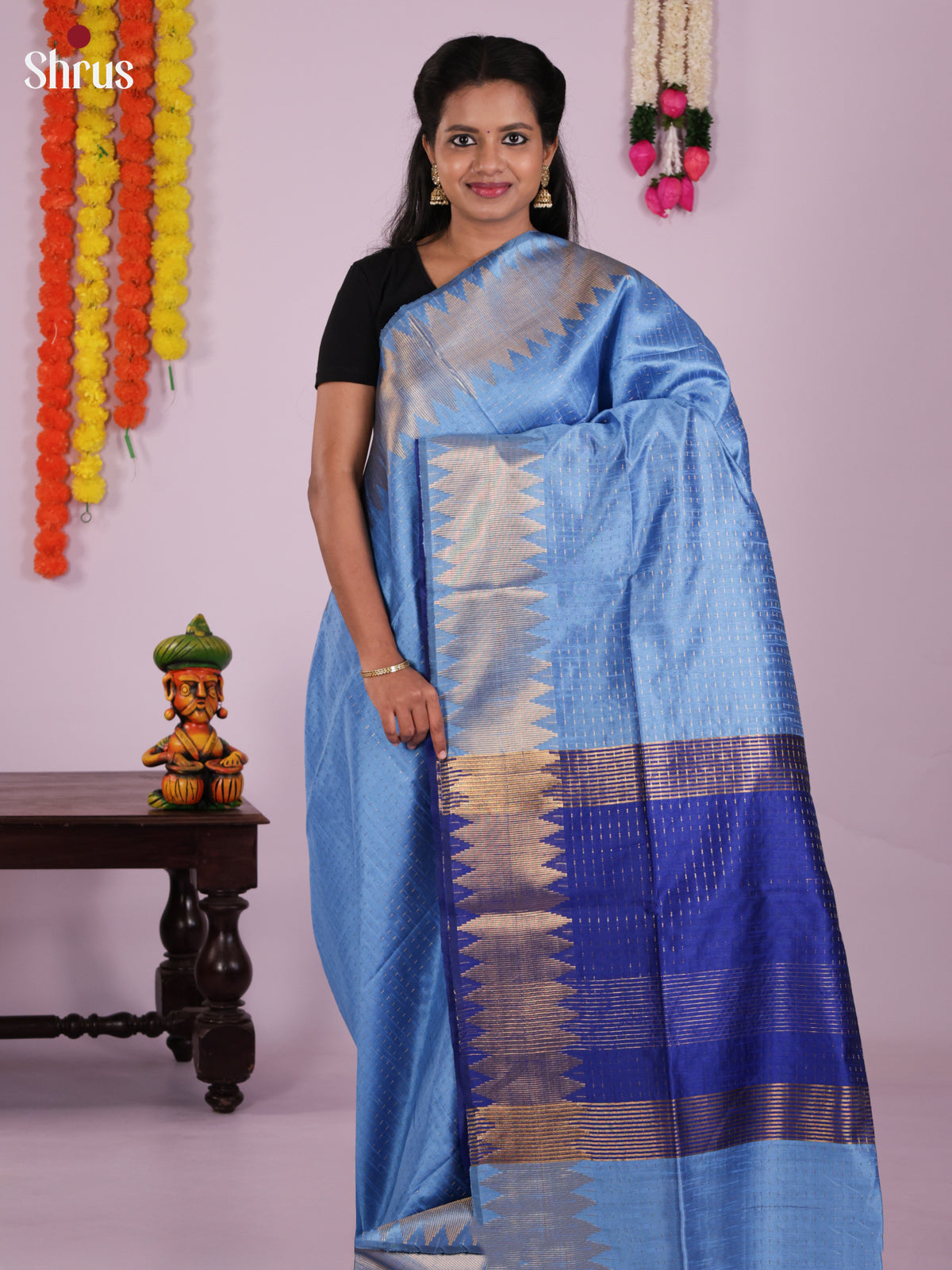 DLS11082 - Semi Rawsilk Saree - Shop on Shrus.com