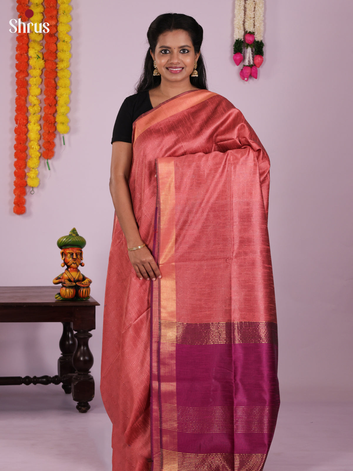 DLS11103 - Semi Rawsilk Saree - Shop on Shrus.com