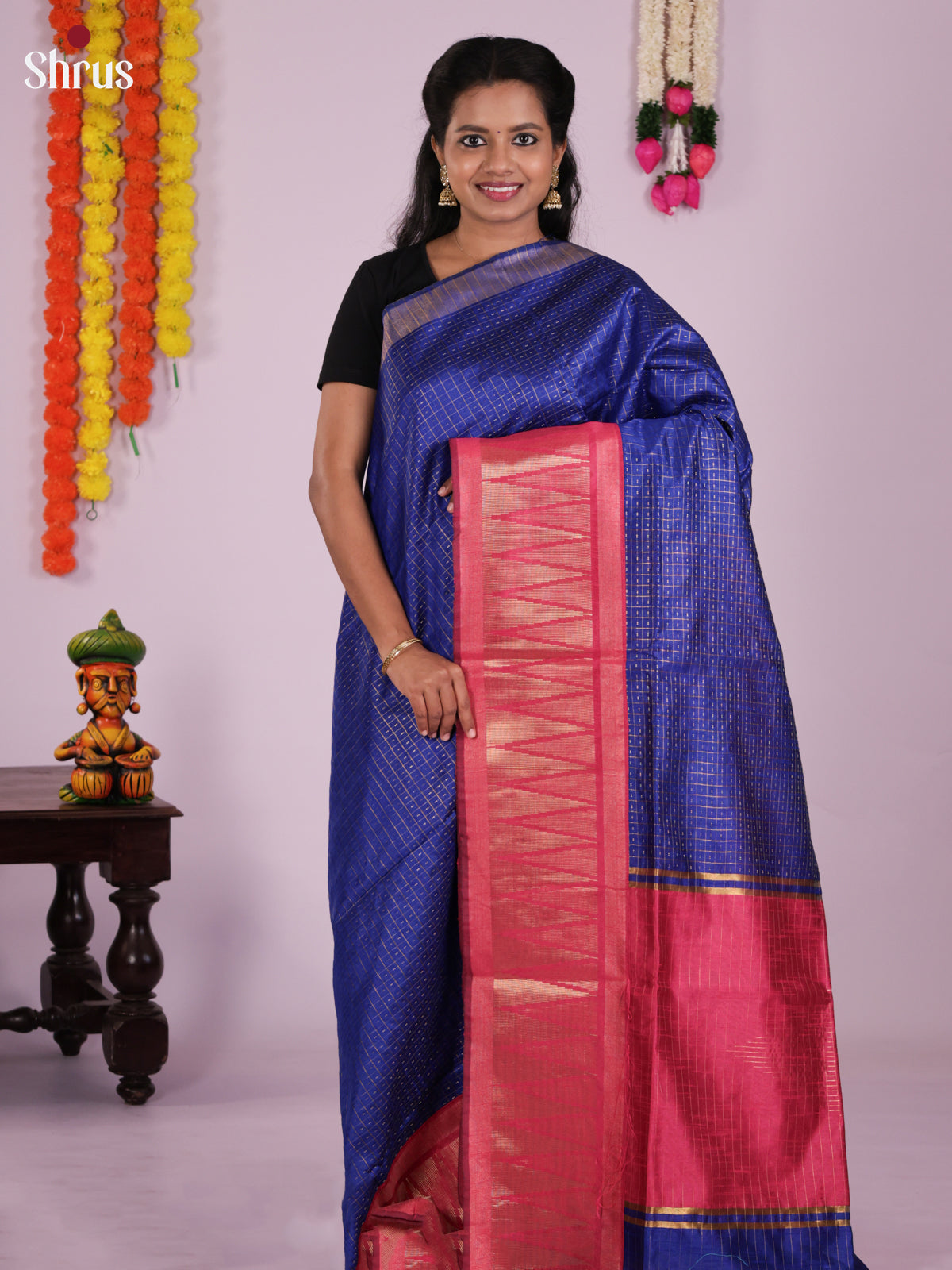 DLS11133 - Semi Rawsilk Saree - Shop on Shrus.com