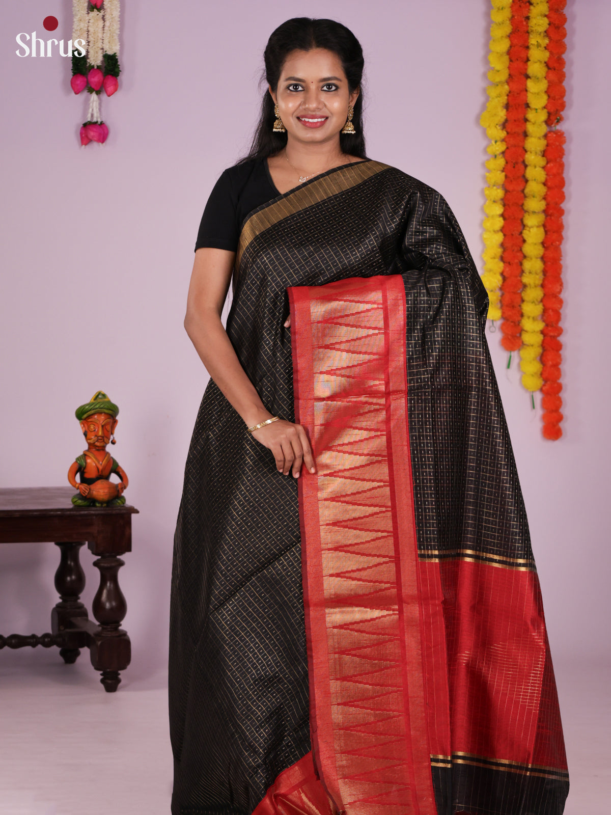 DLS11136 - Semi Rawsilk Saree - Shop on Shrus.com