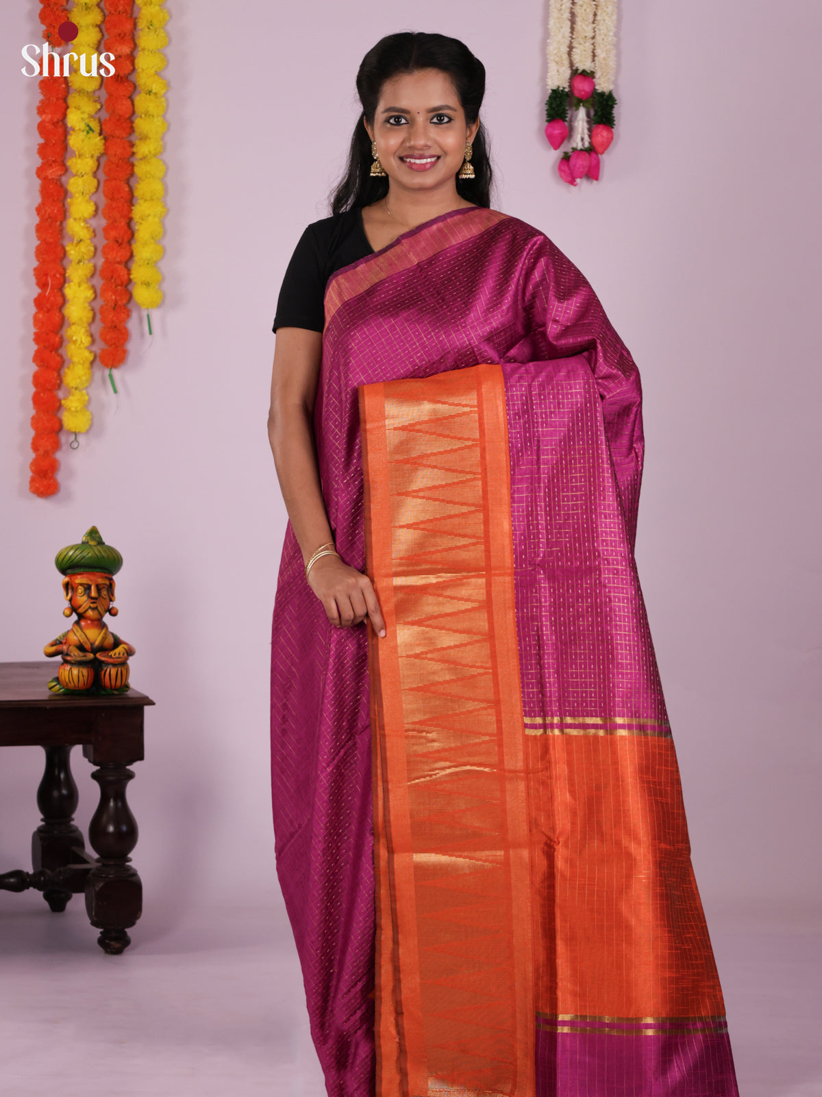 DLS11142 - Semi Rawsilk Saree - Shop on Shrus.com