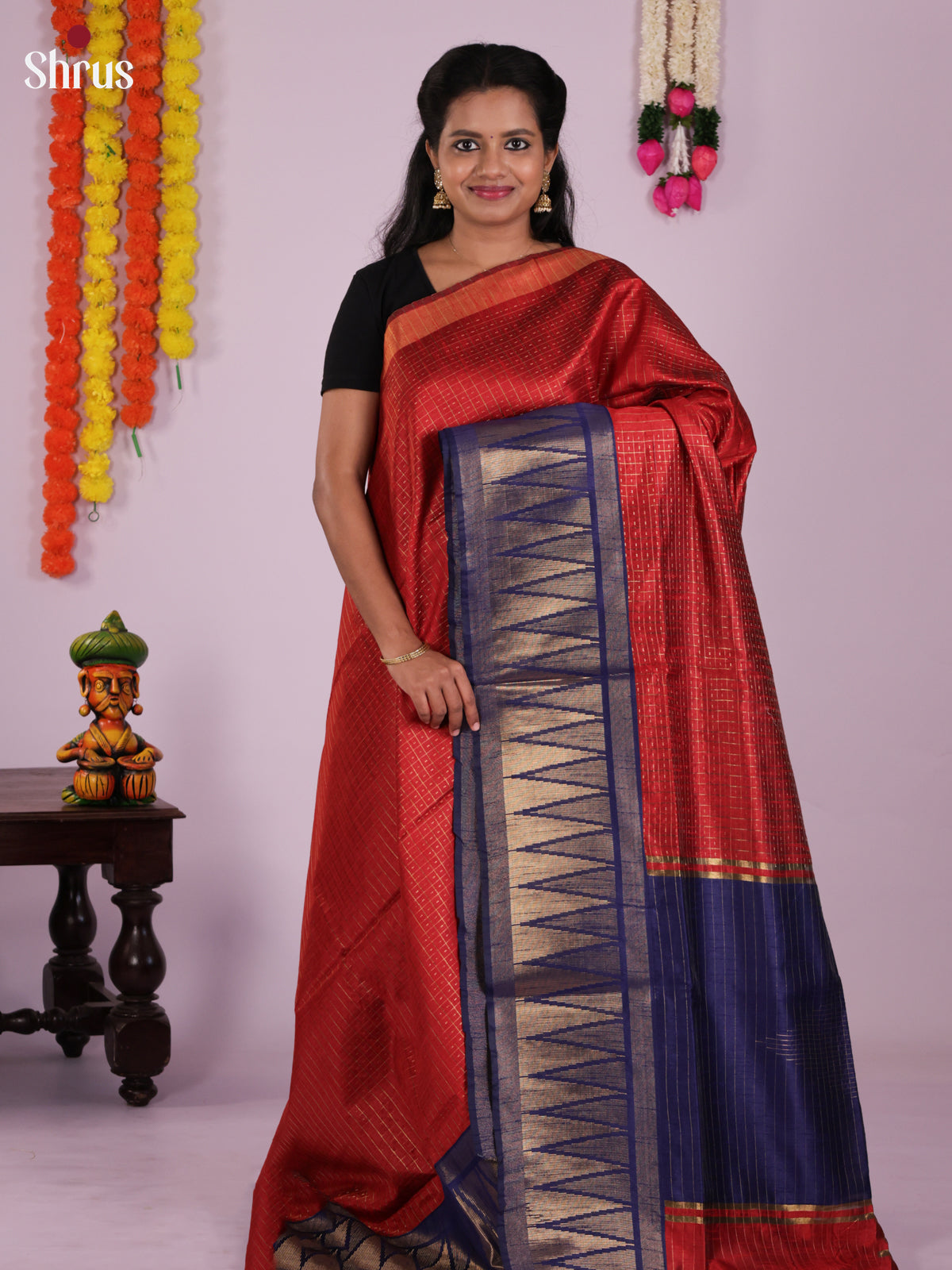DLS11147 - Semi Rawsilk Saree - Shop on Shrus.com