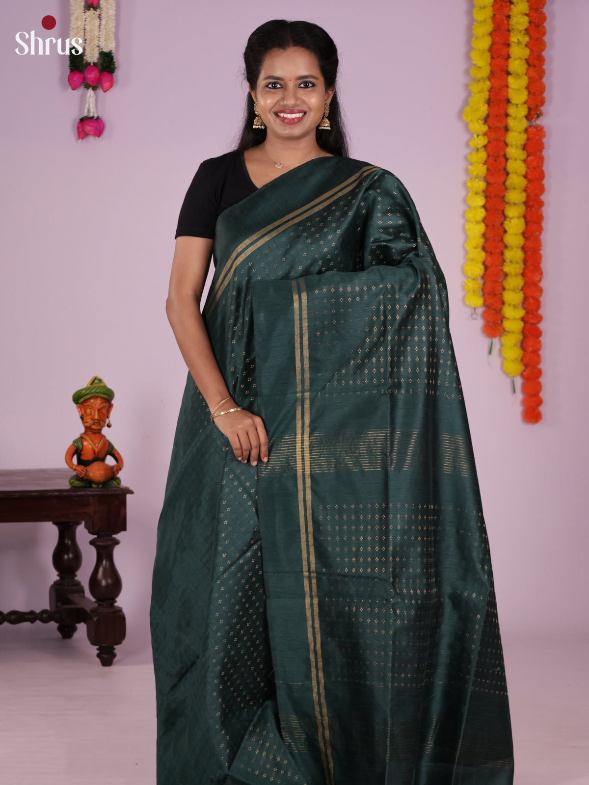 DLS11150 - Semi Rawsilk Saree - Shop on Shrus.com