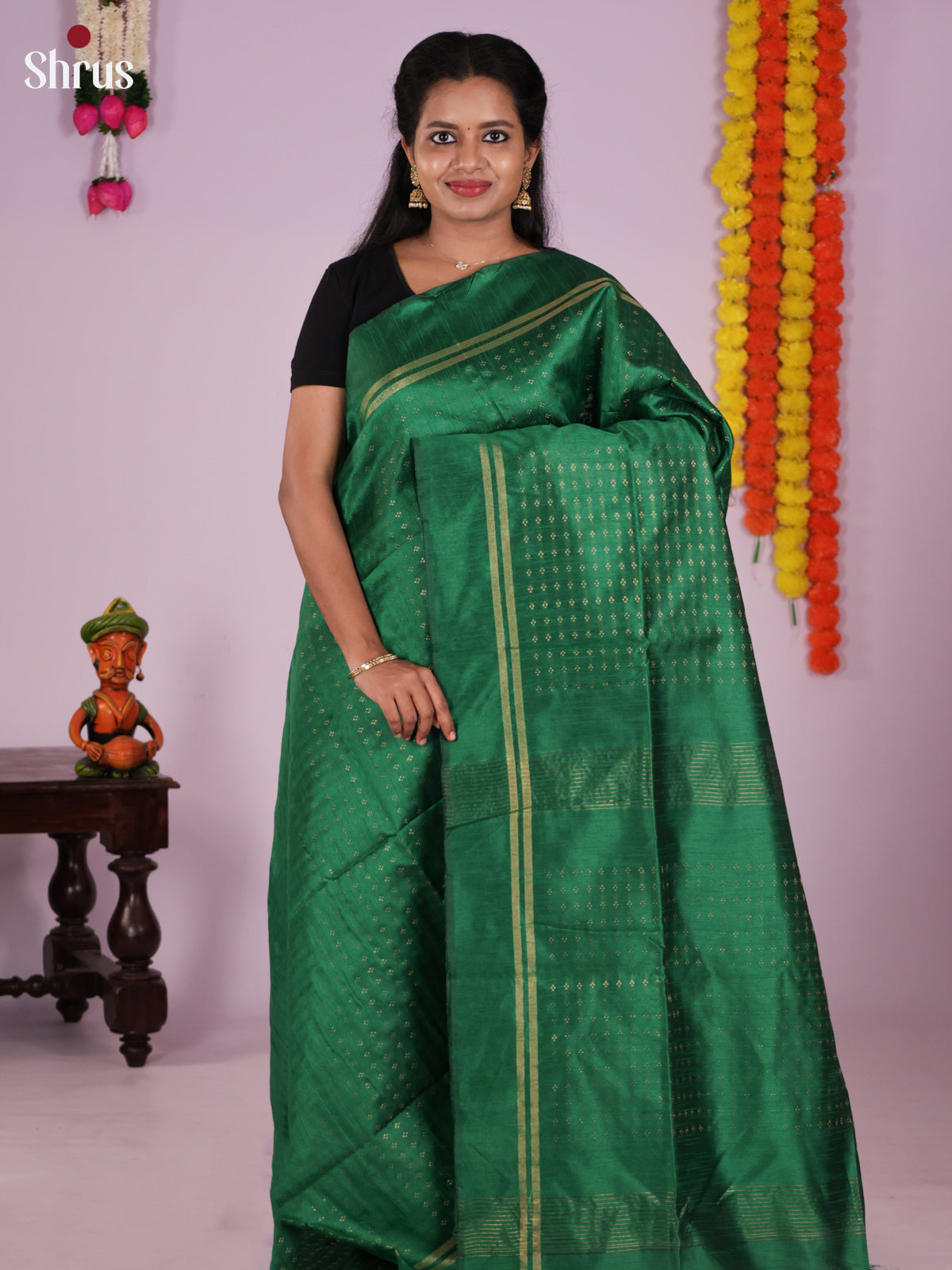 DLS11153 - Semi Rawsilk Saree - Shop on Shrus.com