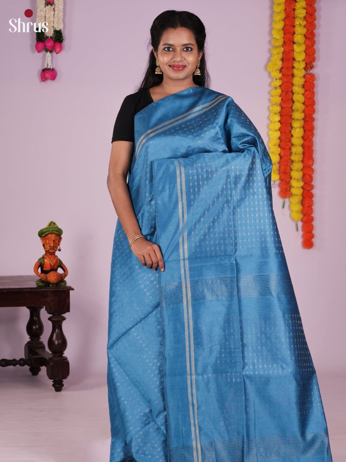 DLS11155 - Semi Rawsilk Saree - Shop on Shrus.com