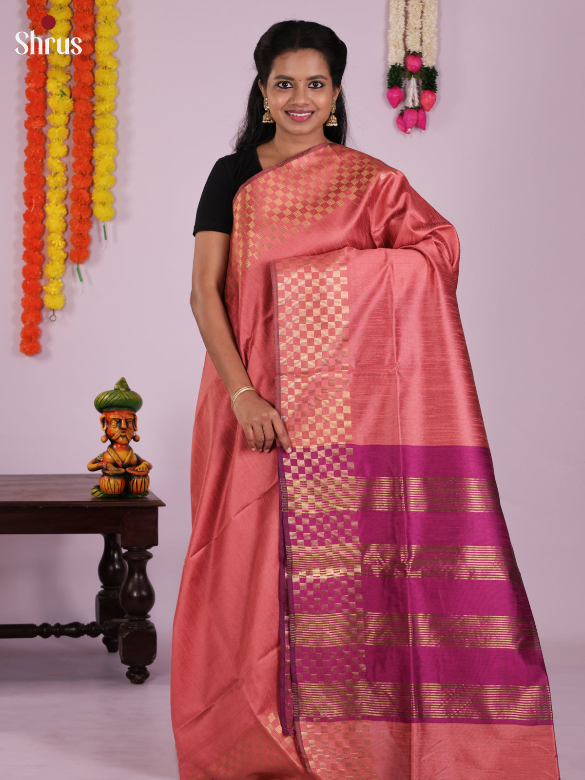 DLS11162 - Semi Rawsilk Saree - Shop on Shrus.com