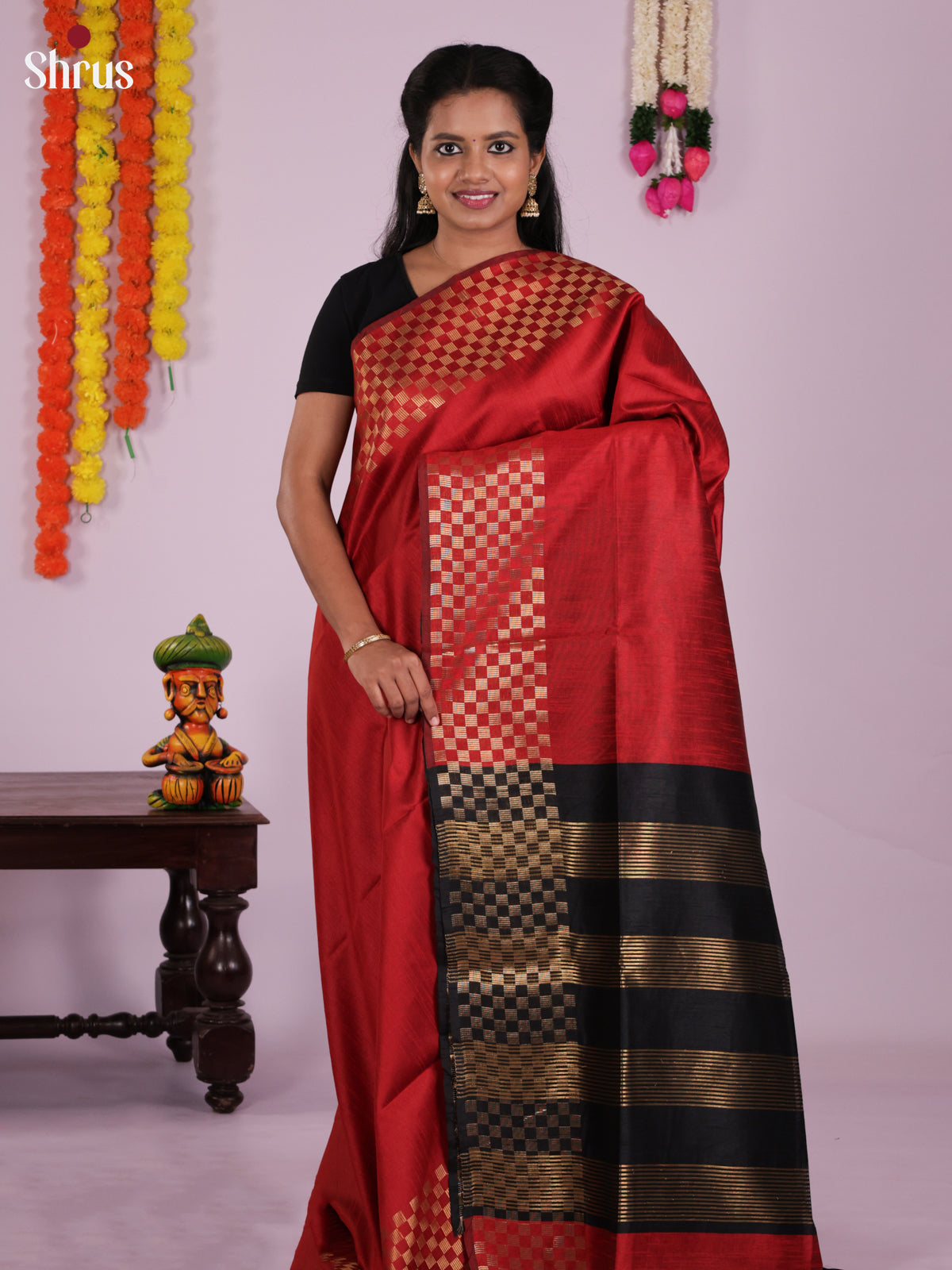 DLS11166 - Semi Rawsilk Saree - Shop on Shrus.com