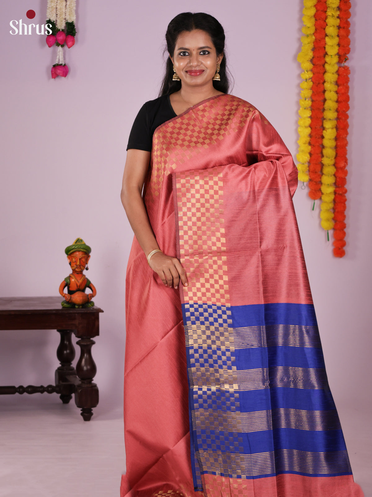 DLS11175 - Semi Rawsilk Saree - Shop on Shrus.com