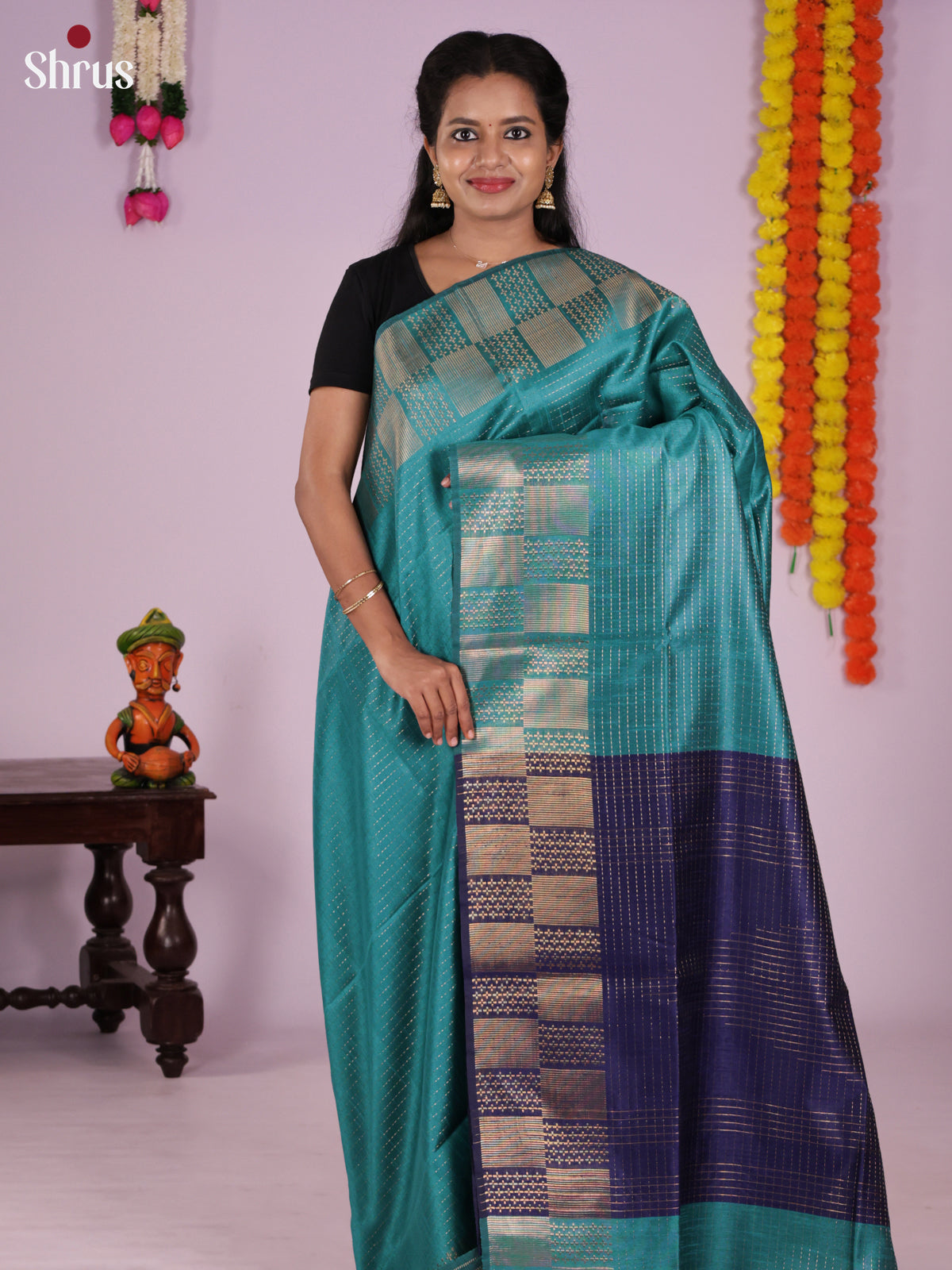 DLS11180 - Semi Rawsilk Saree - Shop on Shrus.com