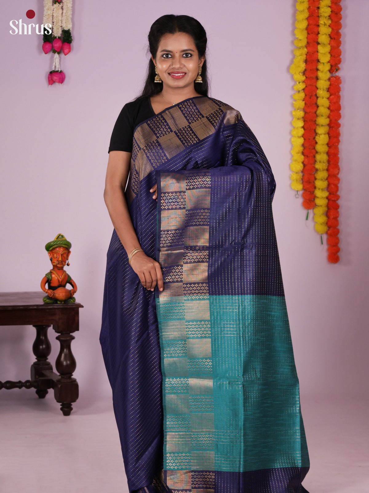DLS11183 - Semi Rawsilk Saree - Shop on Shrus.com