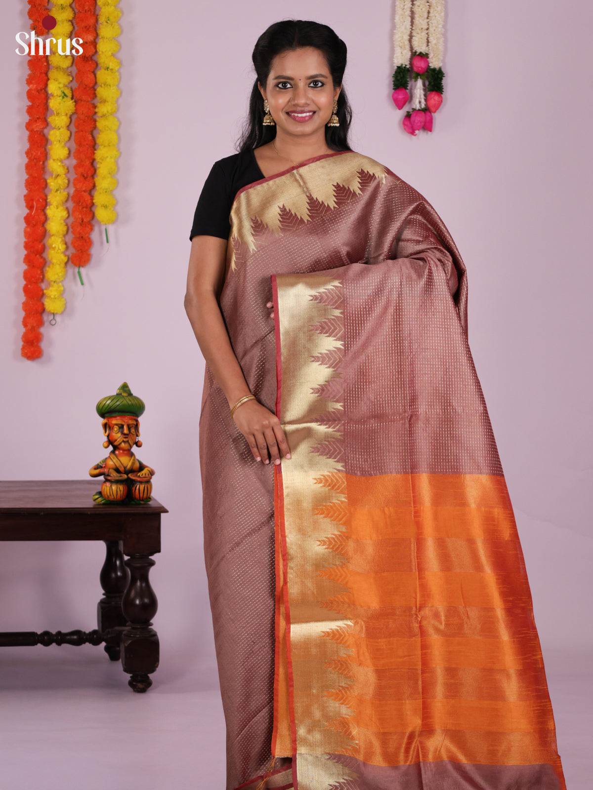 DLS11197 - Semi Rawsilk Saree - Shop on Shrus.com