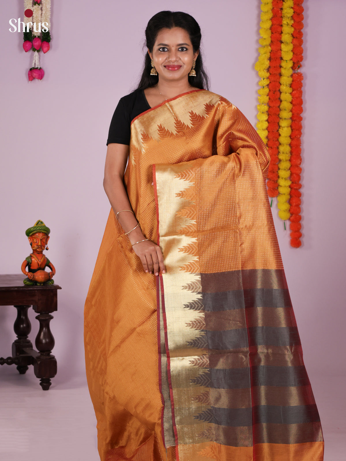 DLS11204 - Semi Rawsilk Saree - Shop on Shrus.com