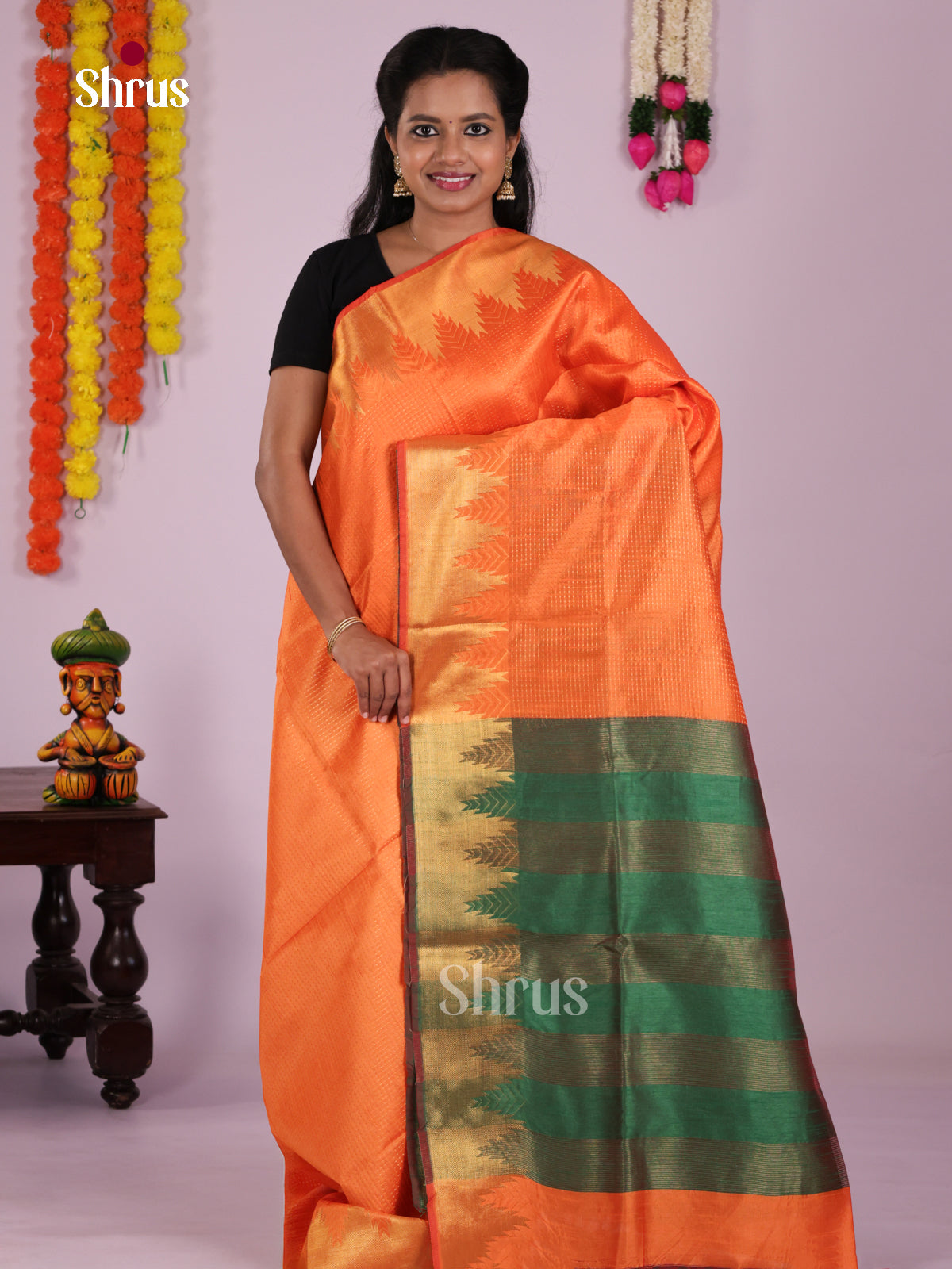 DLS11207 - Semi Rawsilk Saree - Shop on Shrus.com