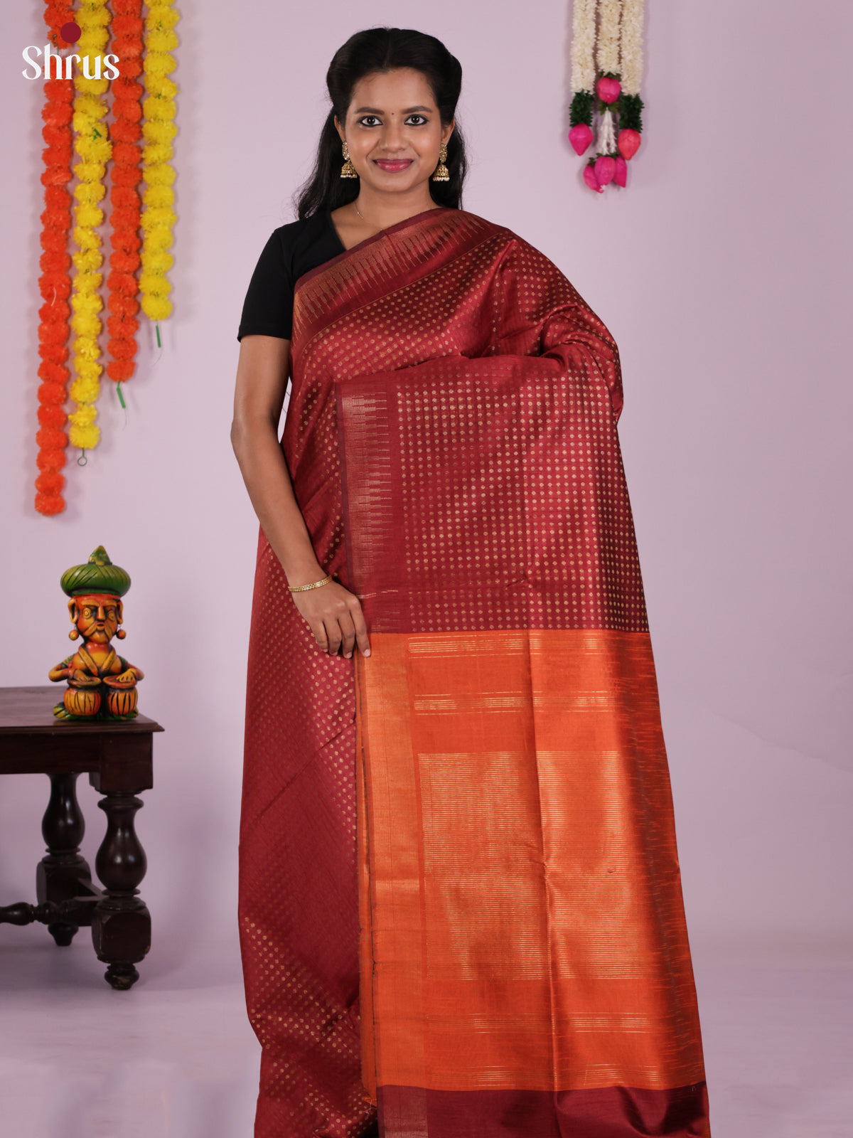DLS11211 - Semi Rawsilk Saree - Shop on Shrus.com
