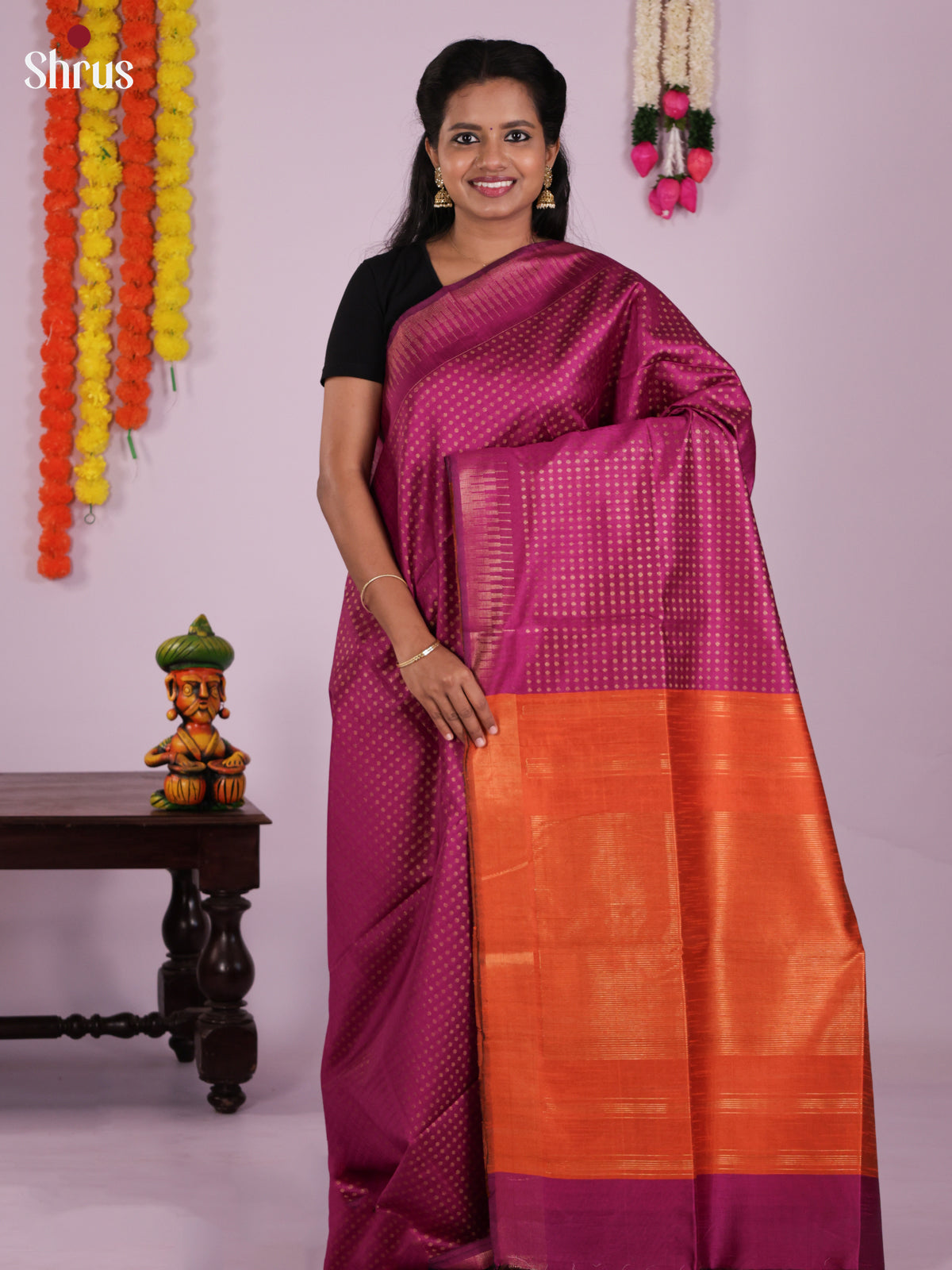 DLS11215 - Semi Rawsilk Saree - Shop on Shrus.com