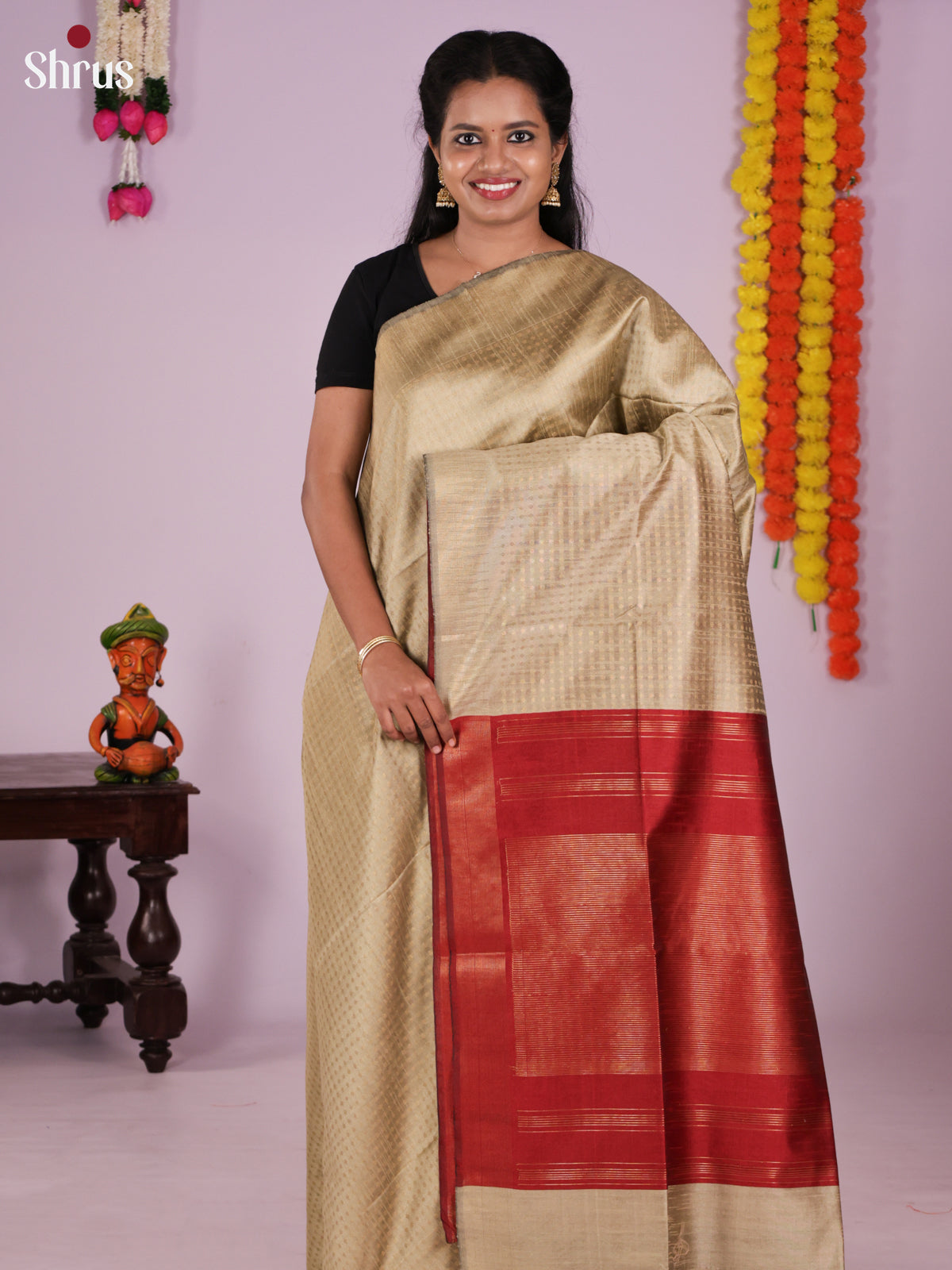 DLS11223 - Semi Rawsilk Saree - Shop on Shrus.com