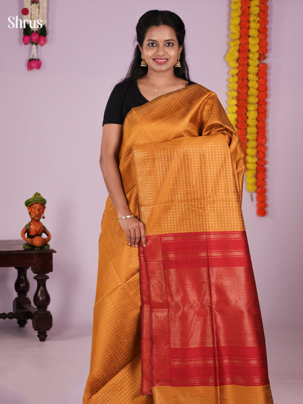DLS11224 - Semi Rawsilk Saree - Shop on Shrus.com
