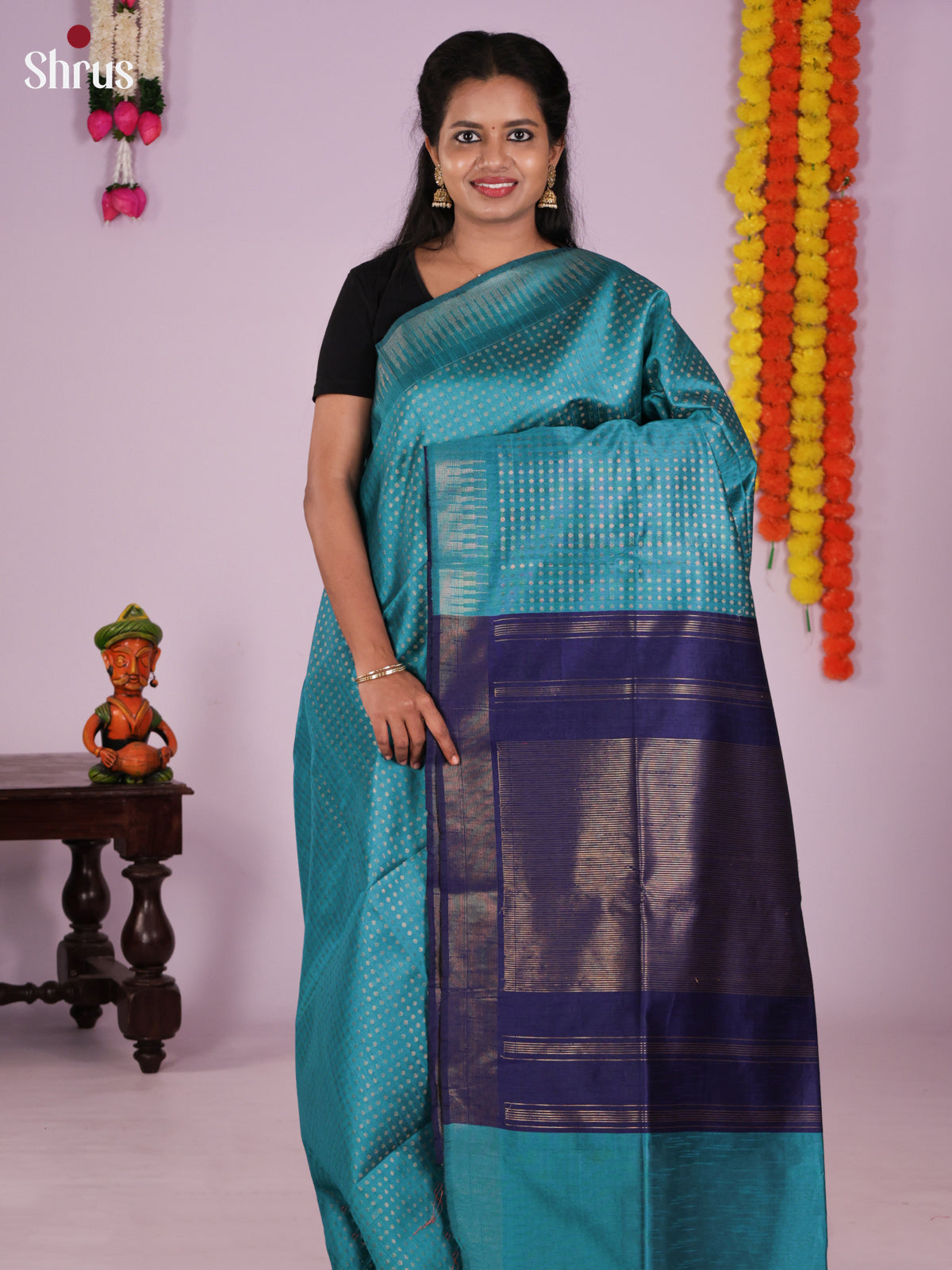 DLS11225 - Semi Rawsilk Saree - Shop on Shrus.com