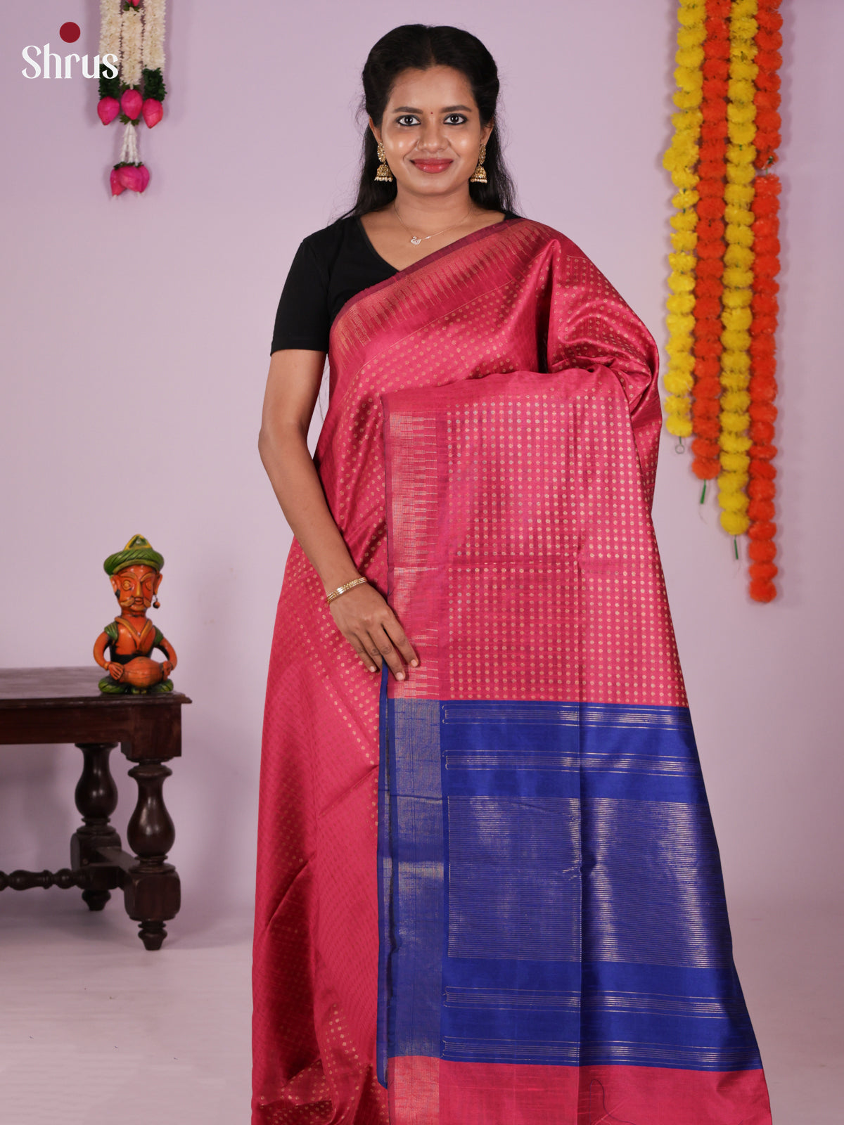 DLS11227 - Semi Rawsilk Saree - Shop on Shrus.com