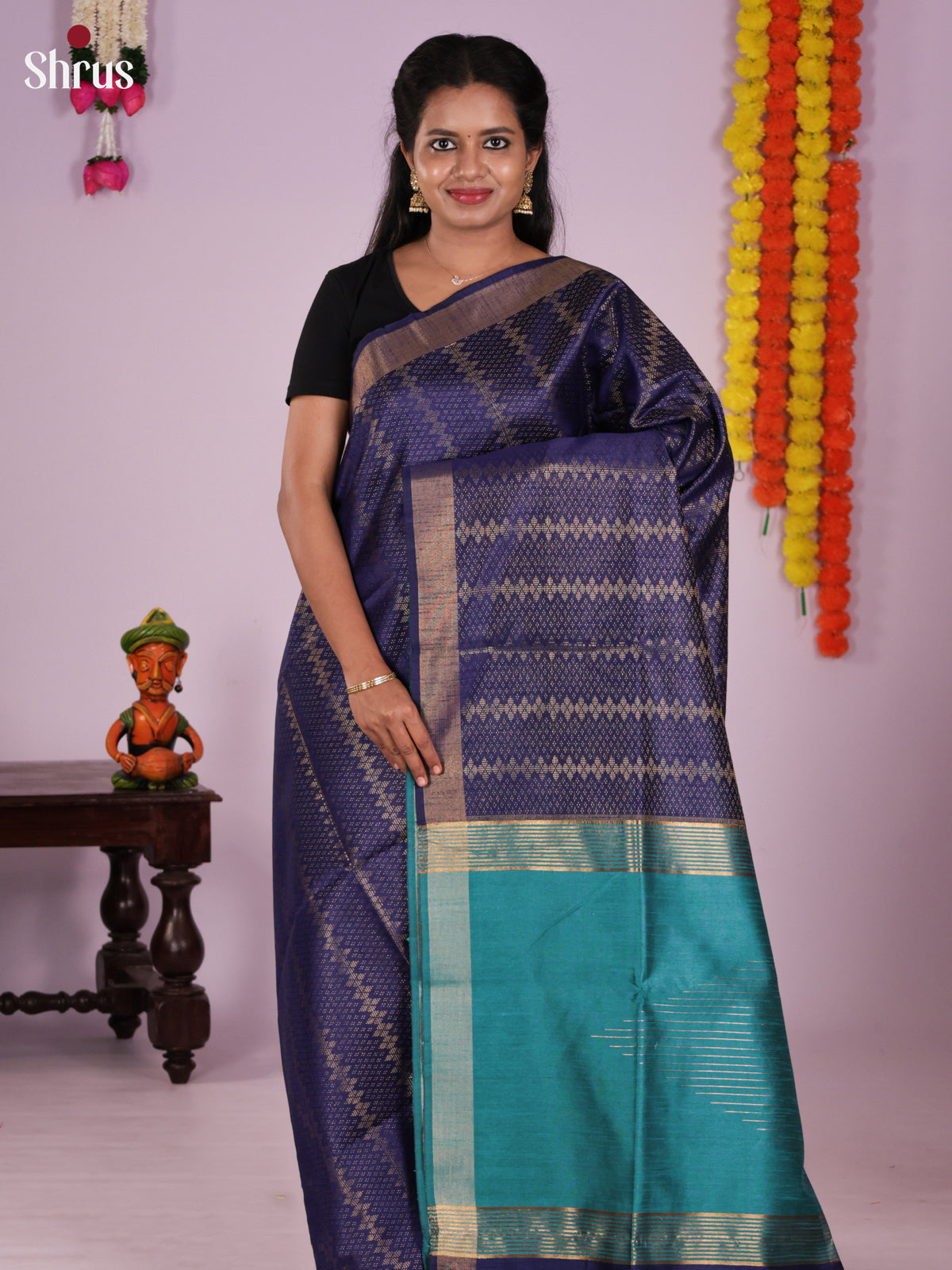 DLS11228 - Semi Rawsilk Saree - Shop on Shrus.com