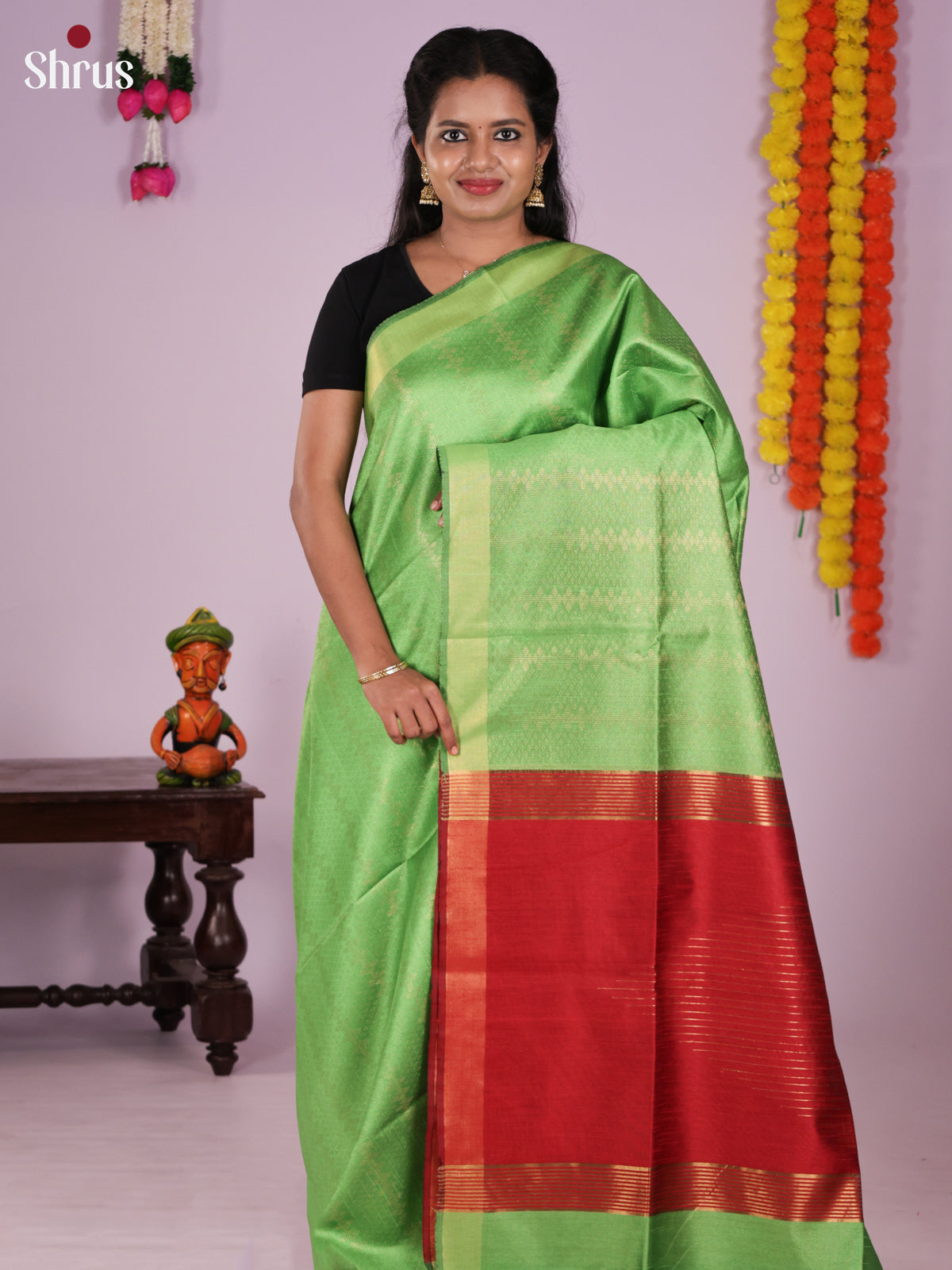 DLS11229 - Semi Rawsilk Saree - Shop on Shrus.com
