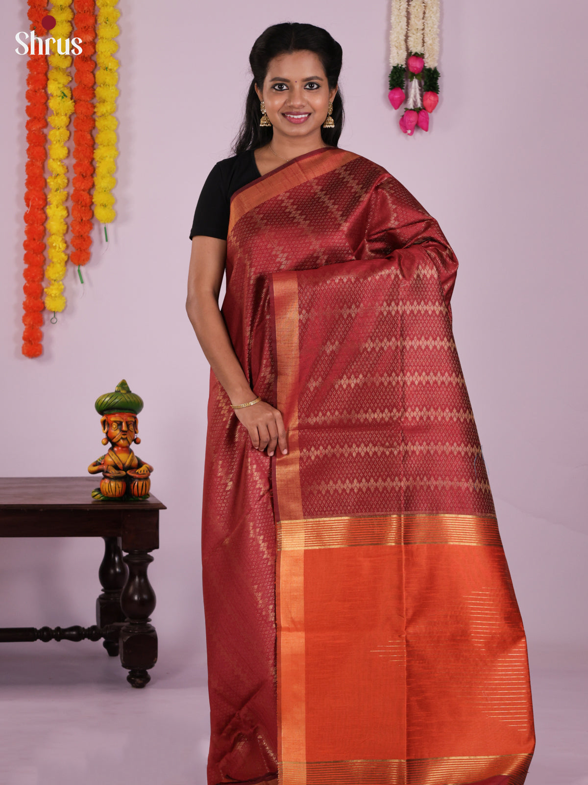 DLS11234 - Semi Rawsilk Saree - Shop on Shrus.com