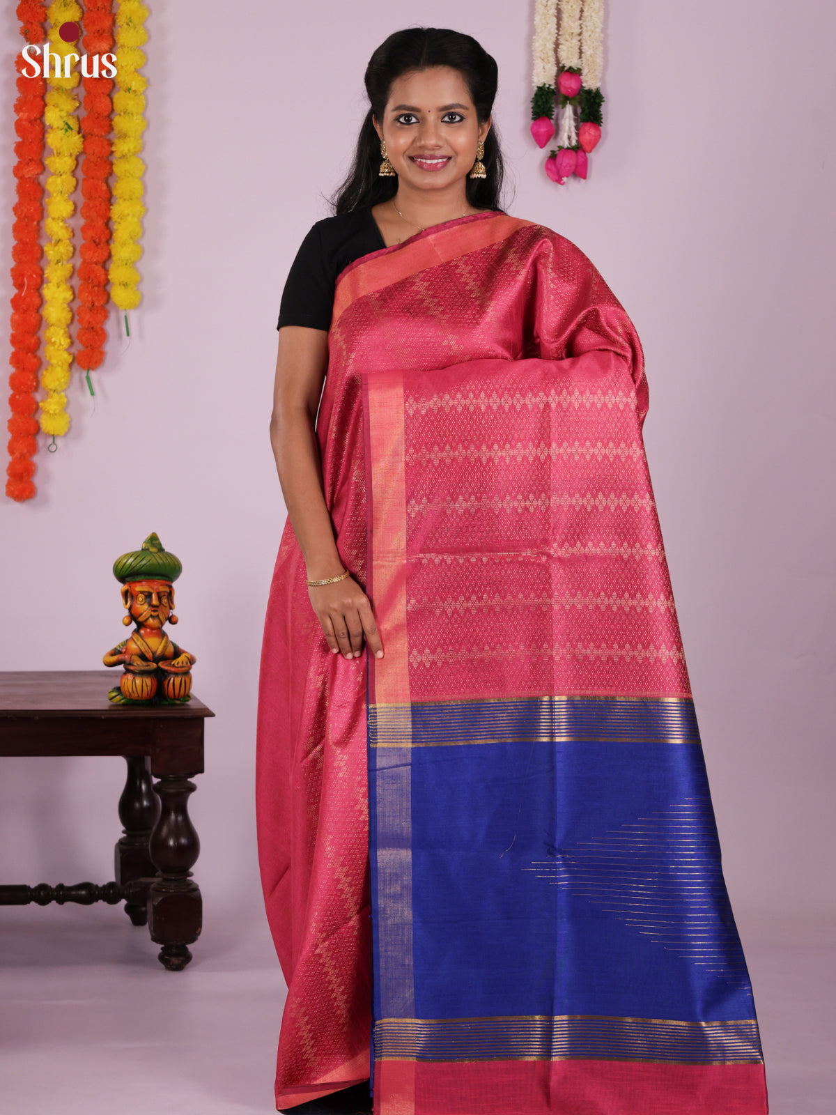 DLS11236 - Semi Rawsilk Saree - Shop on Shrus.com