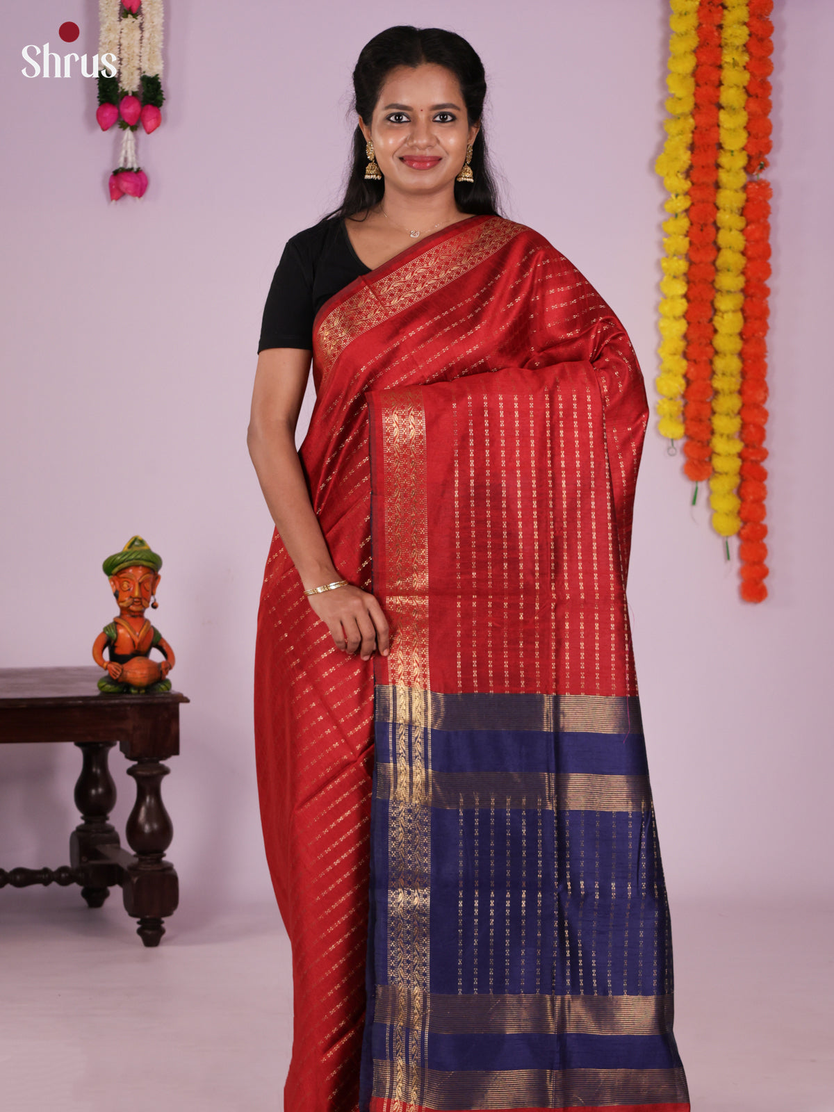 DLS11251 - Semi Rawsilk Saree - Shop on Shrus.com