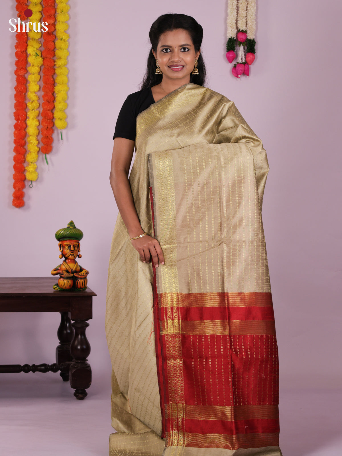 DLS11254 - Semi Rawsilk Saree - Shop on Shrus.com