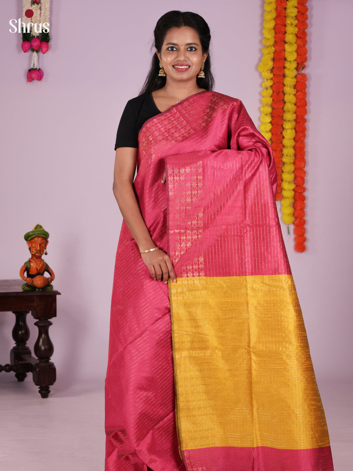 DLS11257 - Semi Rawsilk Saree - Shop on Shrus.com